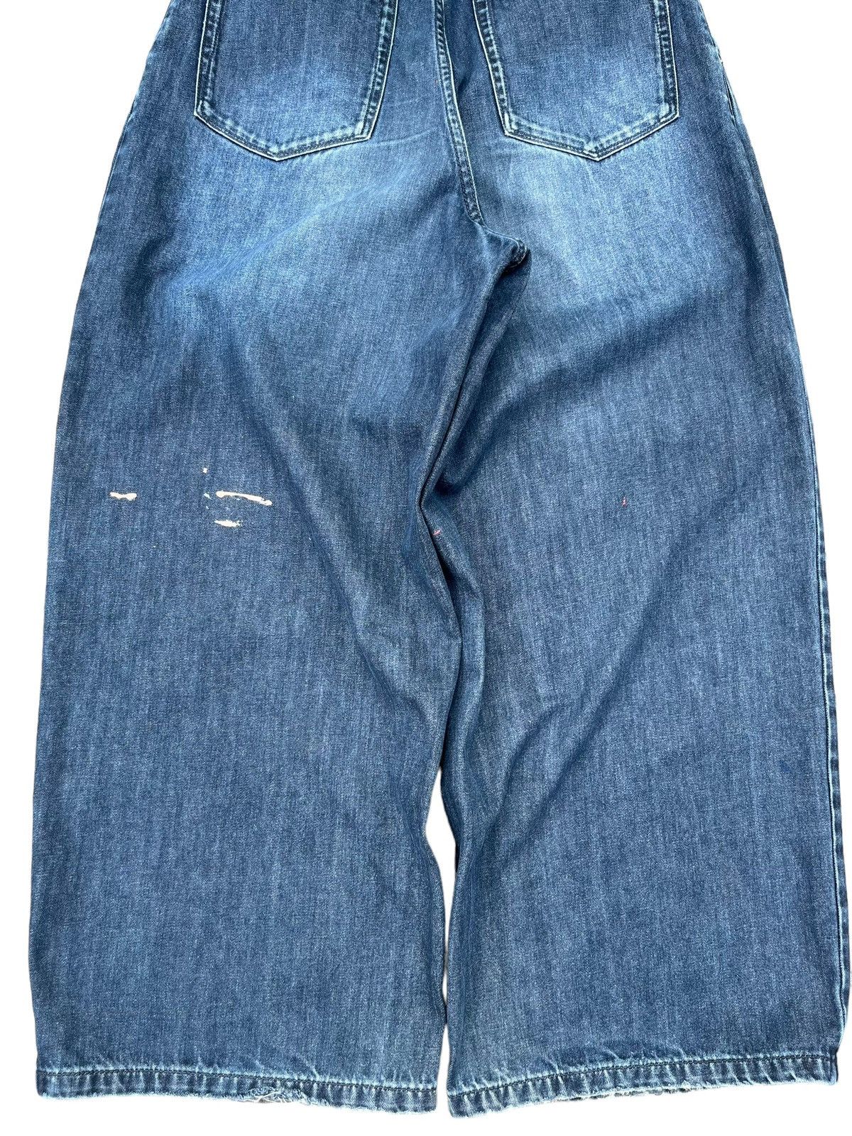 Other Vintage Jnco Style Paint Splattered Navy Washed Baggy Jeans Size 24" / US 00 / IT 34 - 6 Thumbnail