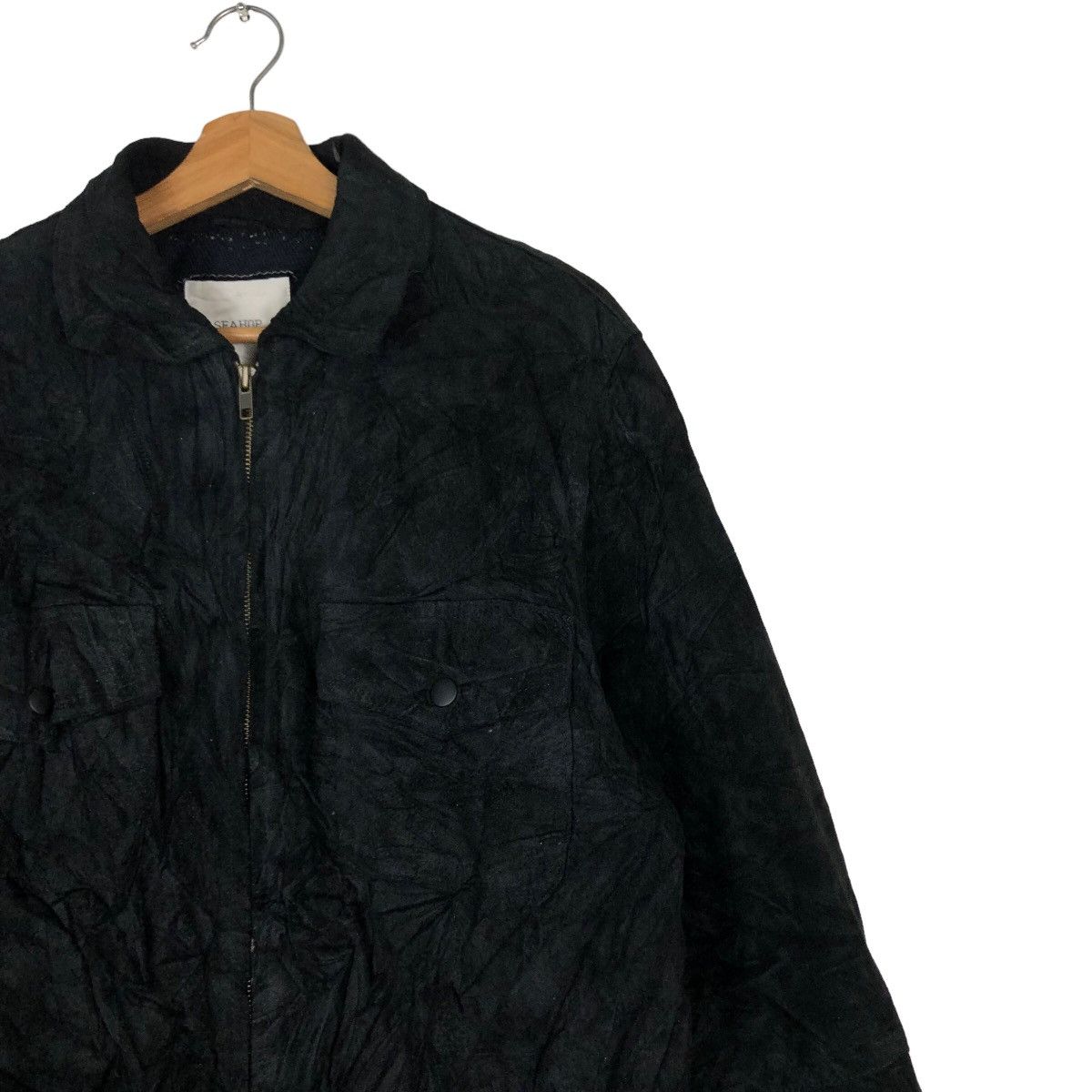 Japanese Brand 🔥Vtg Biker Leather Jacket Seahop Pour Homme Issey Miyake Size US M / EU 48-50 / 2 - 6 Thumbnail