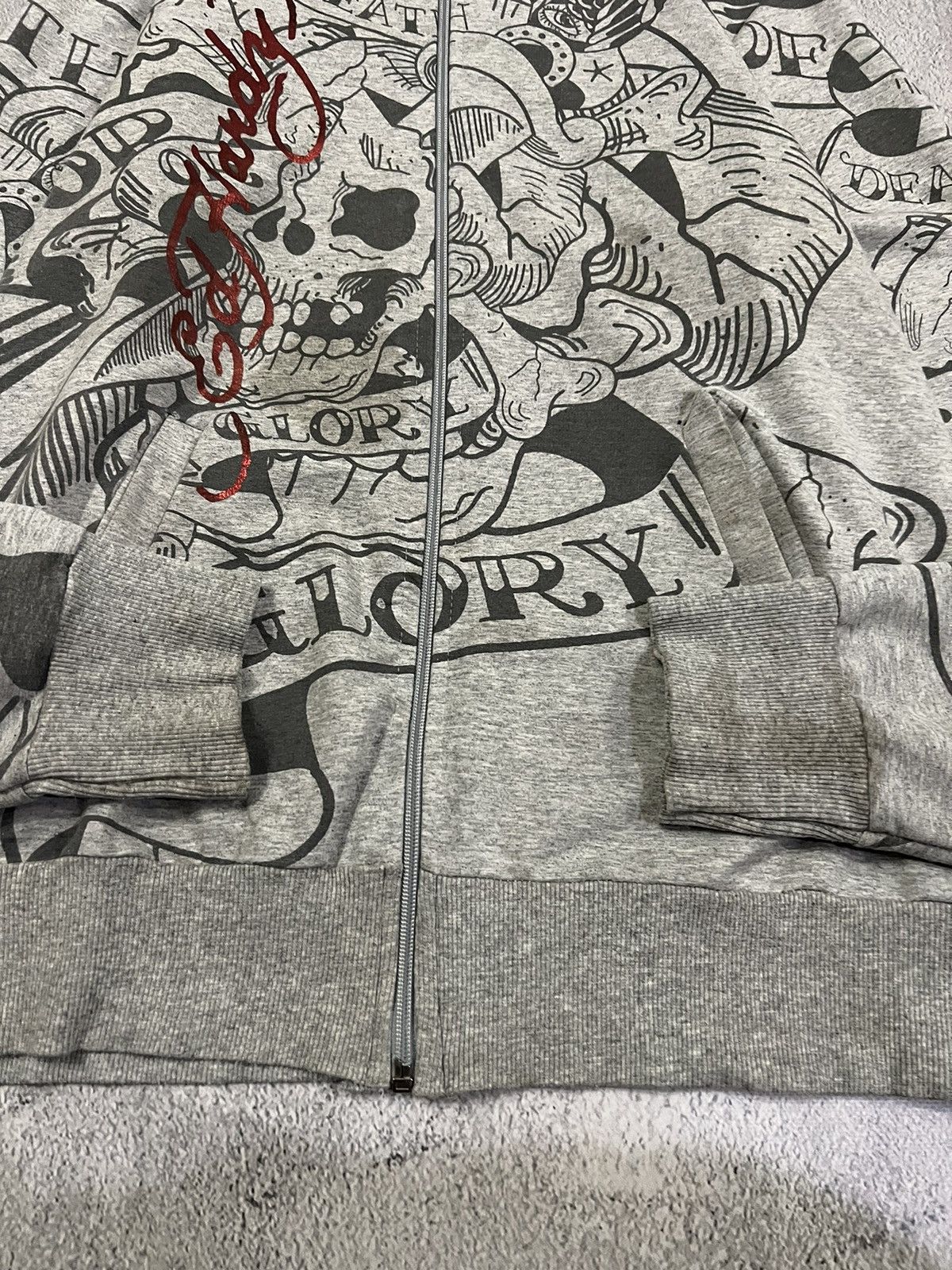 Ed Hardy Vintage Y2k Skull ☠️ Rare Ed Hardy All Over Print Zip Hoodie Size M / US 6-8 / IT 42-44 - 12 Thumbnail