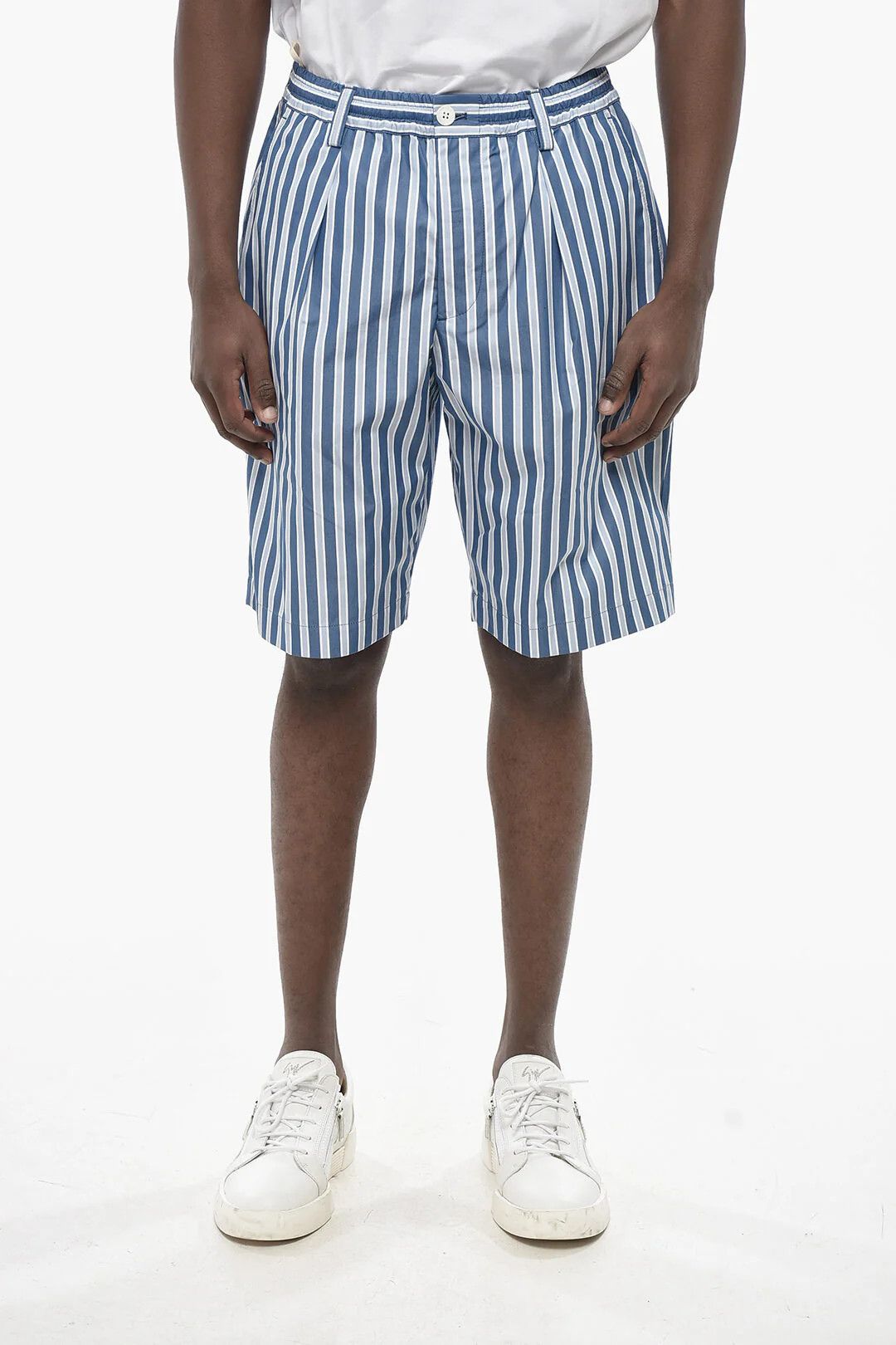 Marni og1mm0326 Cotton 1-Pleat Short in Light Blue Size US 36 / EU 52 - 1 Thumbnail