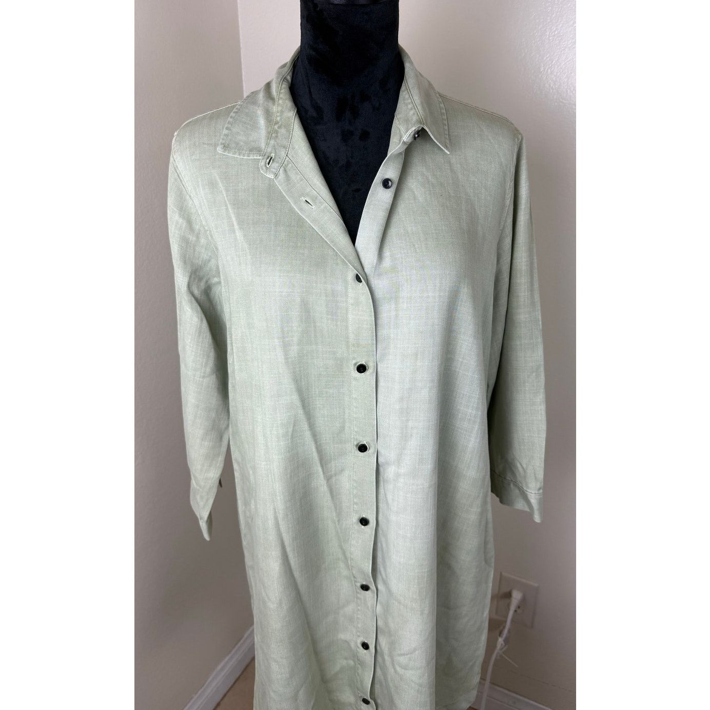 Zara Zara Military Green Tencel Chambray Tunic Dress - Large Size L / US 10 / IT 46 - 5 Thumbnail