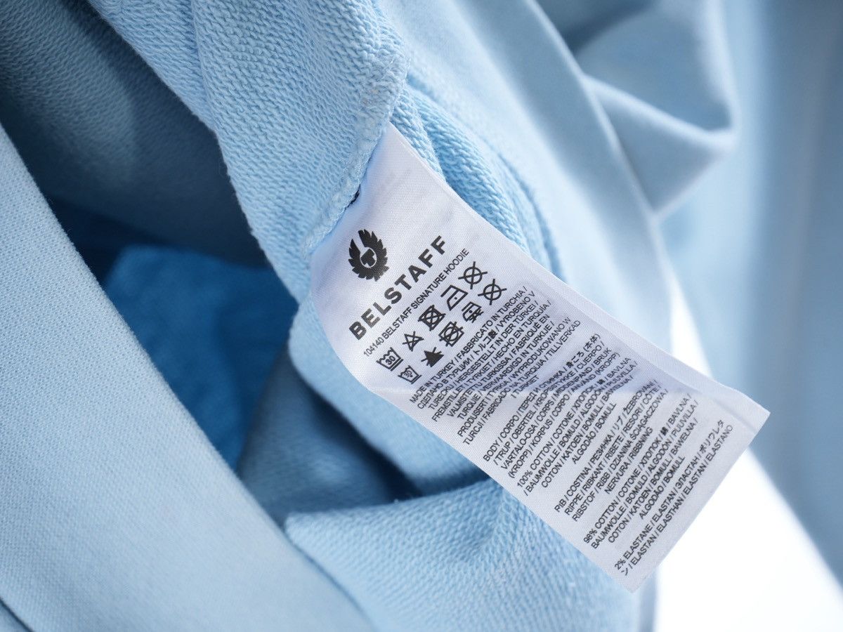 Belstaff Belstaff Light Blue Logo Drawstring Hoodie Size US L / EU 52-54 / 3 - 7 Thumbnail
