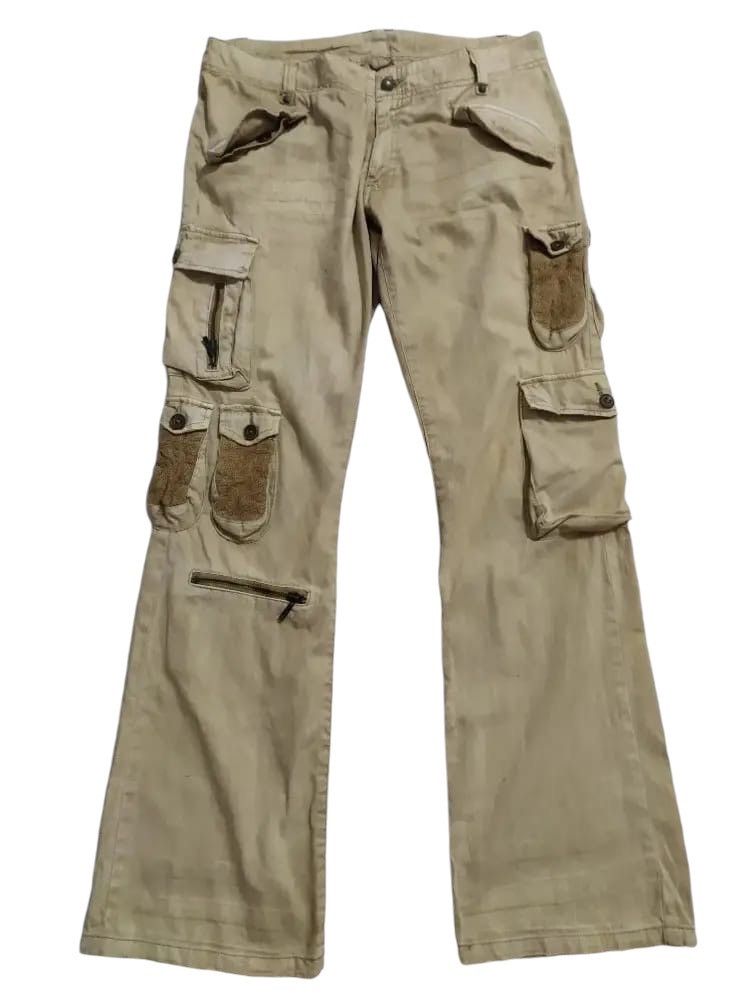 Japanese Brand Daily News Japan Multipocket Cargo Tactical Flared Pants Size US 33 - 1 Thumbnail