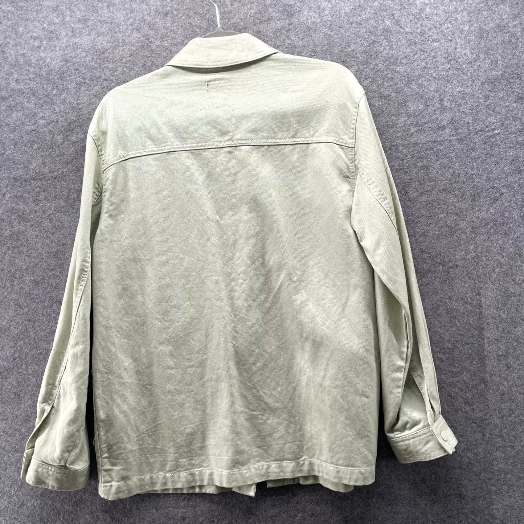 Primark Primark Cotton Lyocell Shacket Womens S Sage Green Relaxed Shirt Jacket Size S / US 4 / IT 40 - 2 Thumbnail