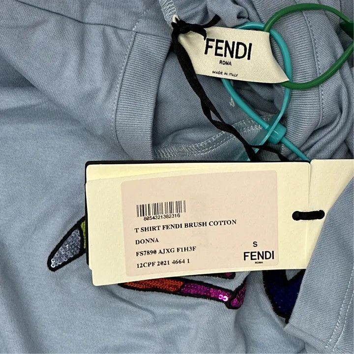 Fendi Fendi SS22 Logo Print Short Sleeve T-Shirt -2507 Size S / US 4 / IT 40 - 2 Thumbnail