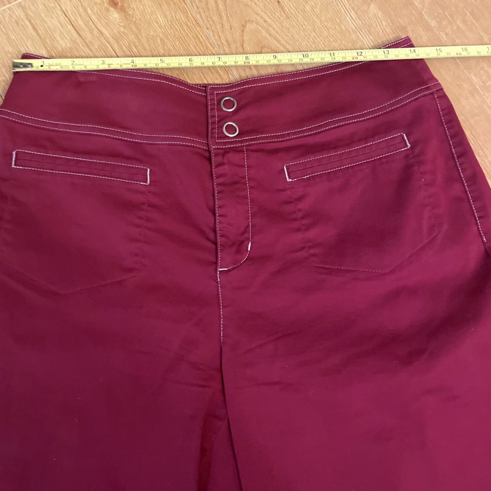 Vintage VINTAGE Chico's Womens Wide Leg Dress Pants Sz 0.5 Cranberry Red Stretch Y2K Low Rise Pants Womens Boys Girls Mens Size 28" / US 6 / IT 42 - 4 Thumbnail