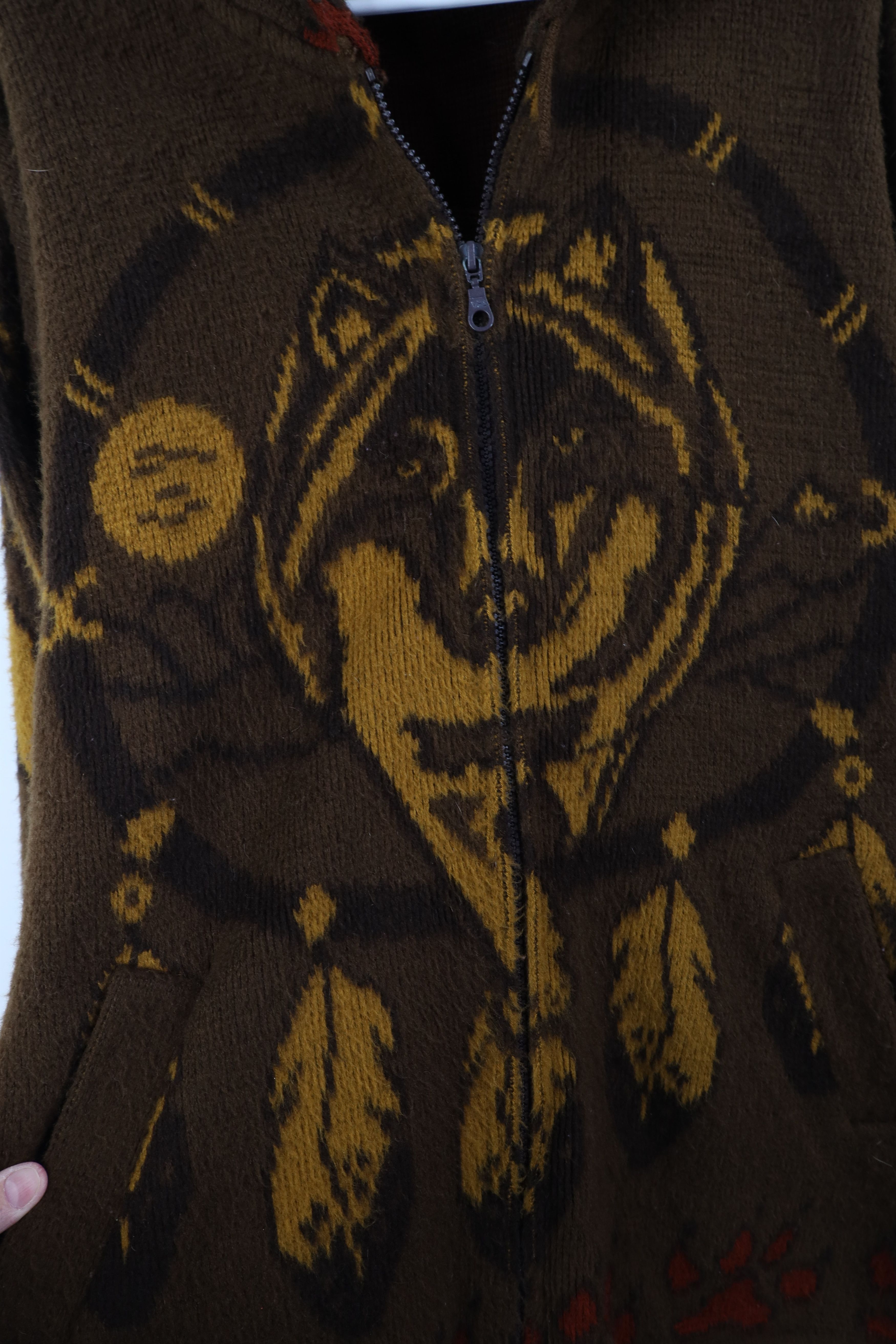 Vintage Vintage 90s Streetwear Feather All Over Print Hooded Jacket Size US XL / EU 56 / 4 - 4 Thumbnail