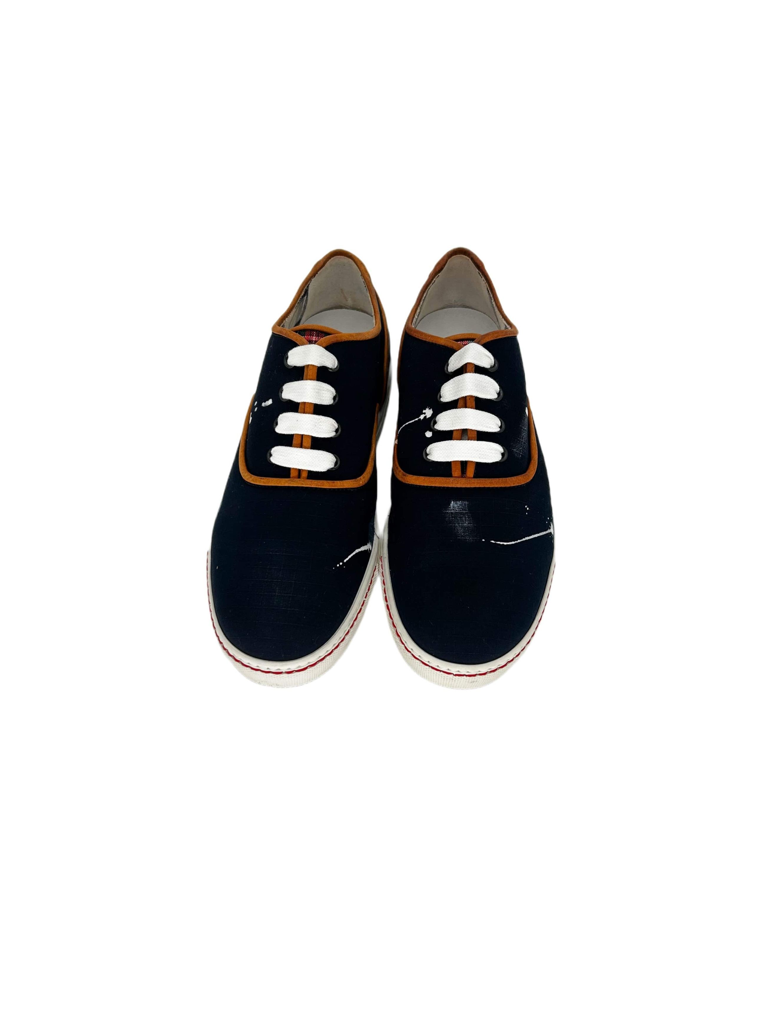 Dsquared2 DSQ2 Dark Blue Ripstop Canvas Deck Trainers Size US 12 / EU 45 - 3 Thumbnail