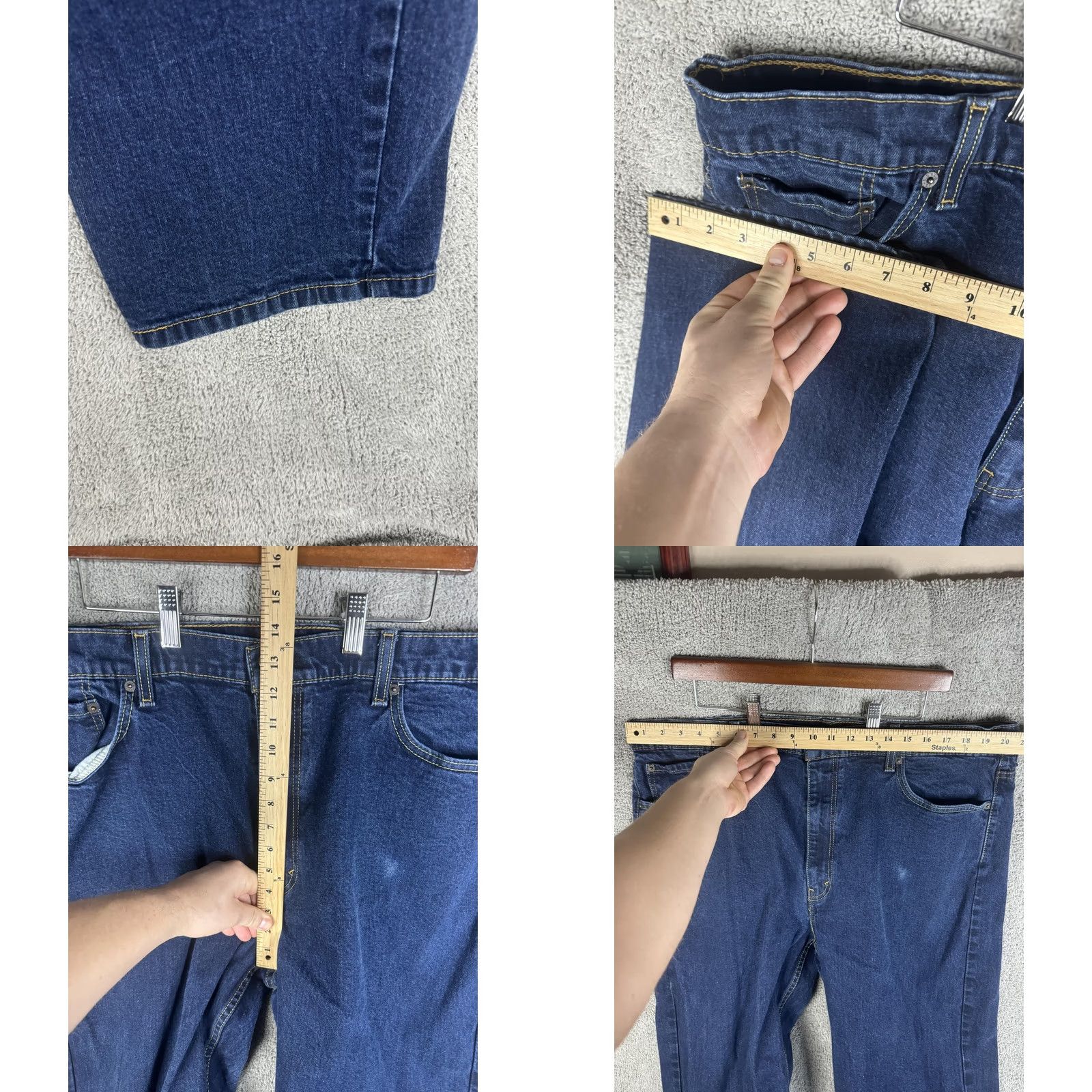 Levi's Levi's 550 Jeans Mens 44x29 Dark Blue Denim Relaxed Tapered Fit Size US 44 / EU 60 - 8 Thumbnail