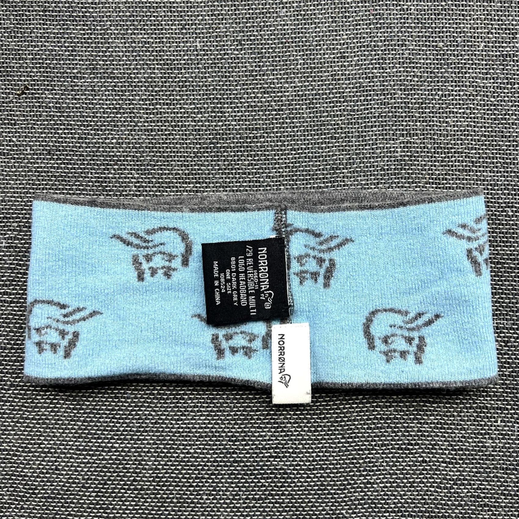 Logo 7 Norrona /29 Reversible 100% Merino Wool Headband Dark Gray Blue Logo Unisex Adults One Size Gray/Norrona Headband Reversible Merino Wool Vintage? No Size ONE SIZE - 4 Thumbnail