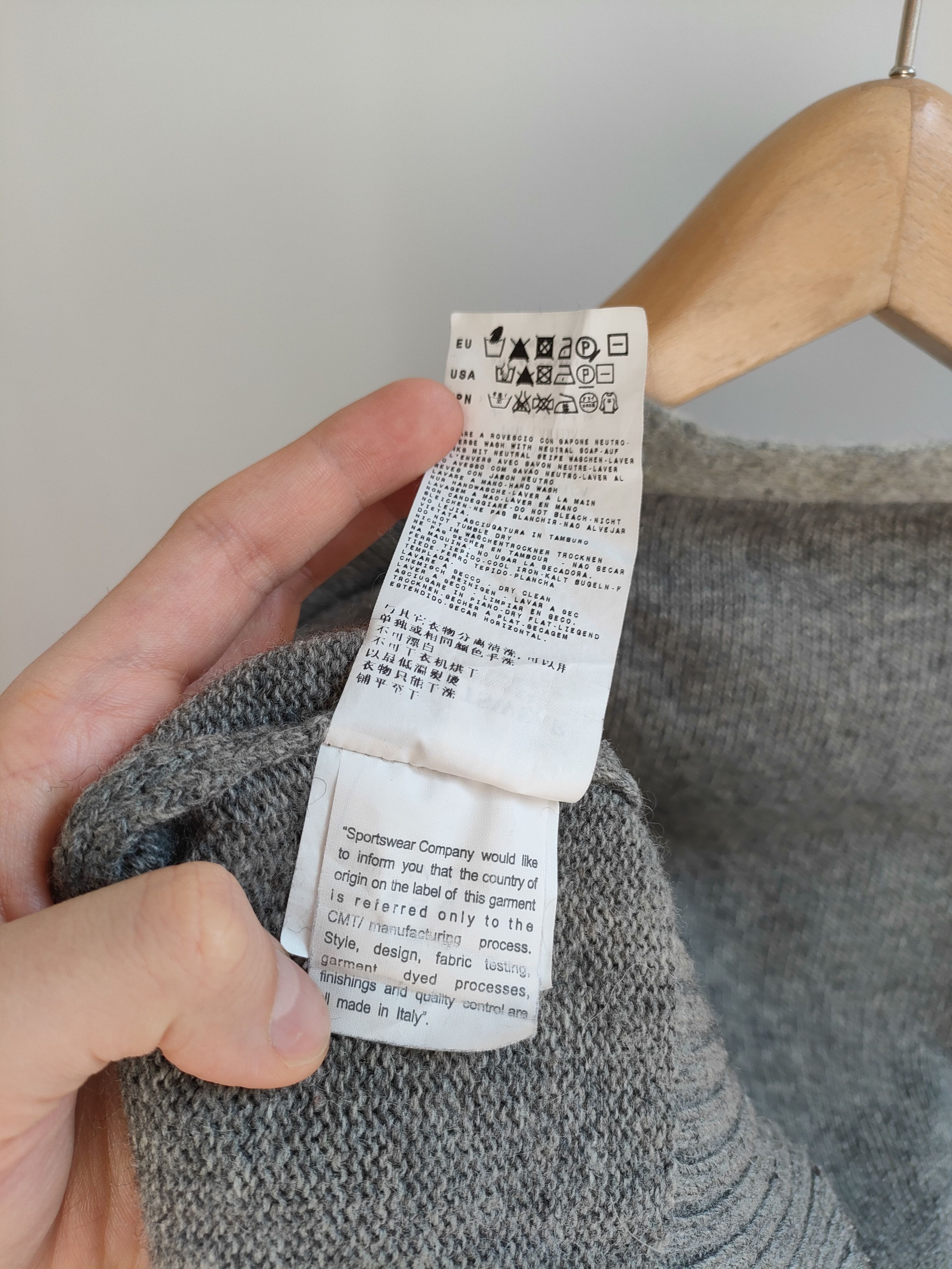 Stone Island A/W 2008 Stone Island grey wool nylon sweater Size US L / EU 52-54 / 3 - 8 Thumbnail