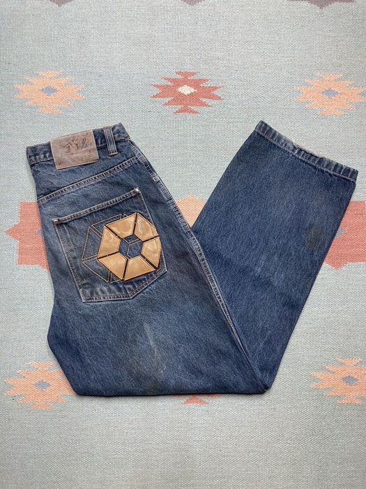 Vintage VTG y2k baggy jeans southpole wide JNCO embroider fade 32x32 ...