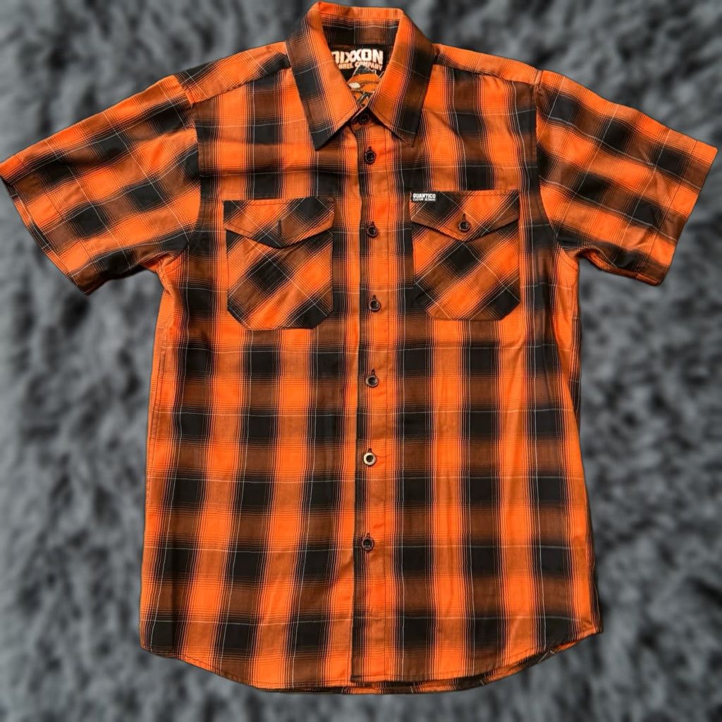 Vintage Dixxon Shirt Mens XS Orange The Trifecta Flannel Plaid Low Rider West Coast Shirt Casual Travel Workwear Pocket Button-Up Short Sleeve Size US XS / EU 42 / 0 - 1 Thumbnail