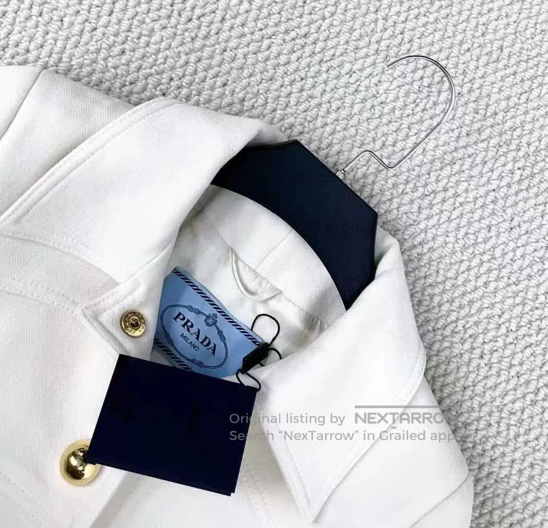 Prada Prada Cream Wool Blend Long Coat. Size M / US 6-8 / IT 42-44 - 3 Thumbnail