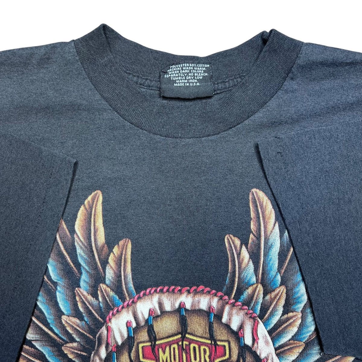 Harley Davidson × Vintage Vtg 1991 Harley Davidson 3D Emblem Native Dream Catcher Tee Size US XL / EU 56 / 4 - 3 Thumbnail