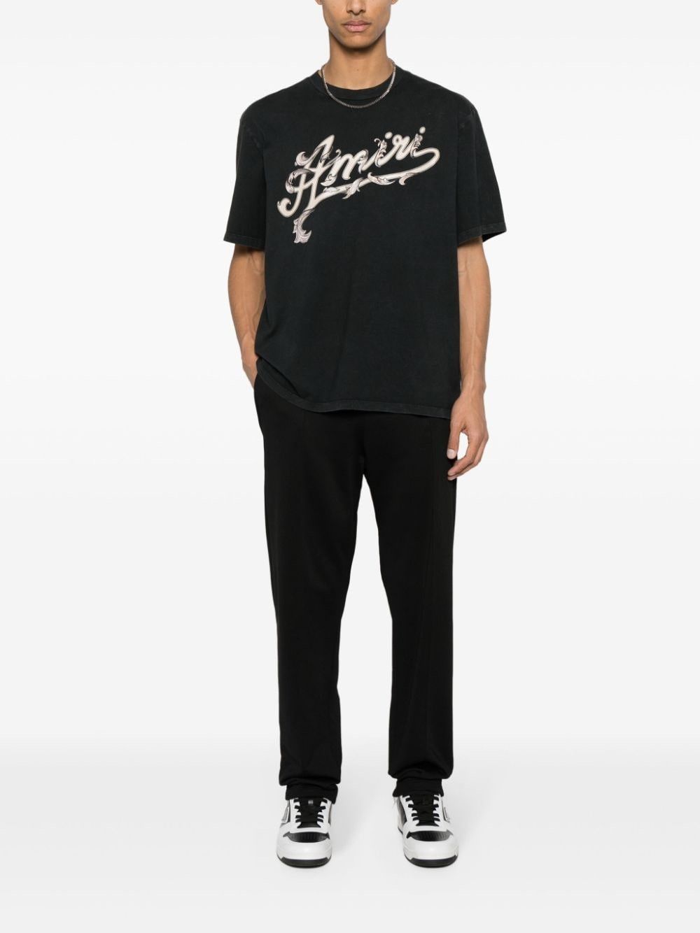 Amiri o1s1wg110425 Filigree Short Sleeve T-Shirt in Black Size US XL / EU 56 / 4 - 2 Thumbnail