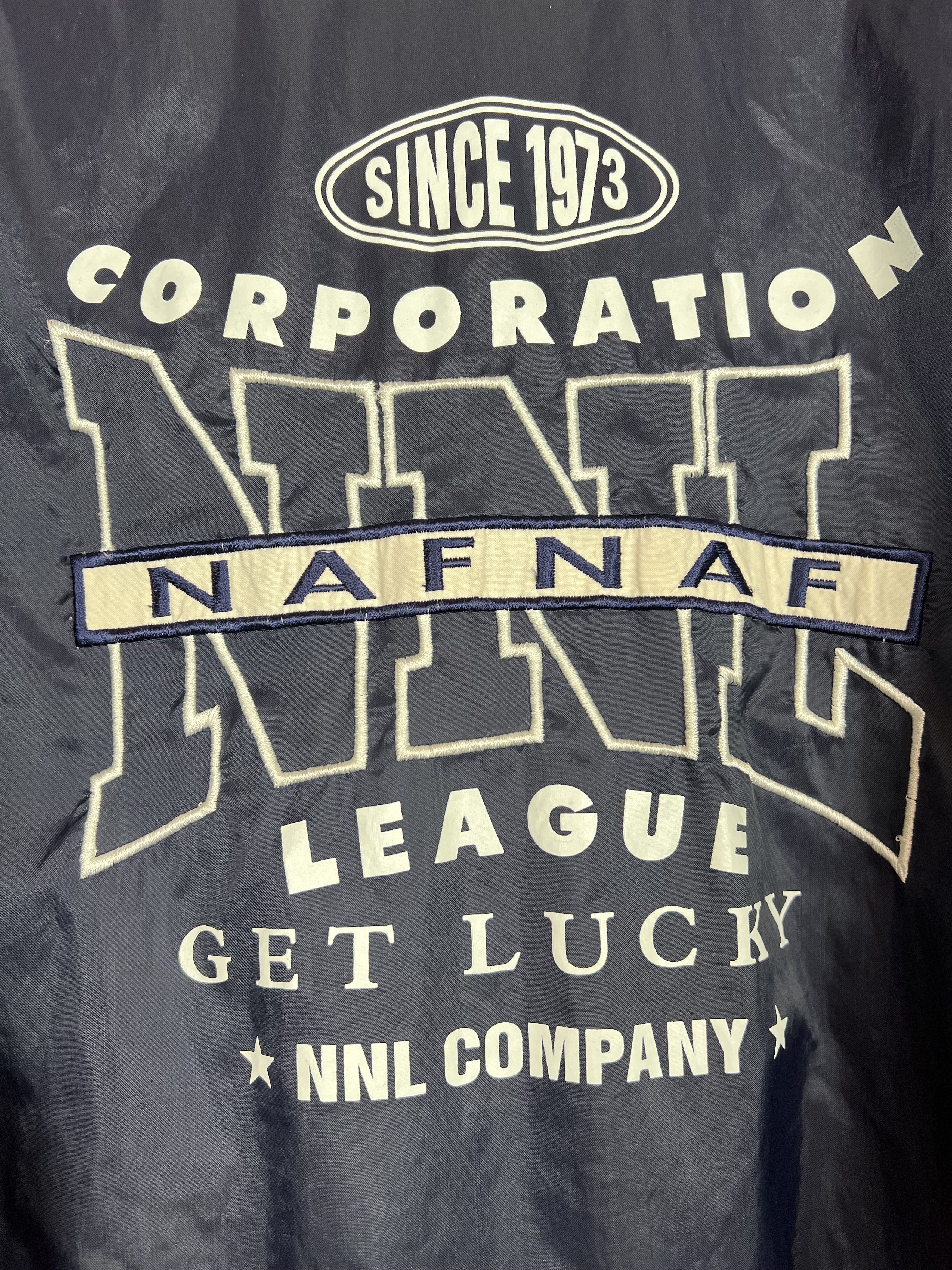 Japanese Brand Naf naf streetwear casual jacket hood big logo vintage Size US L / EU 52-54 / 3 - 6 Thumbnail