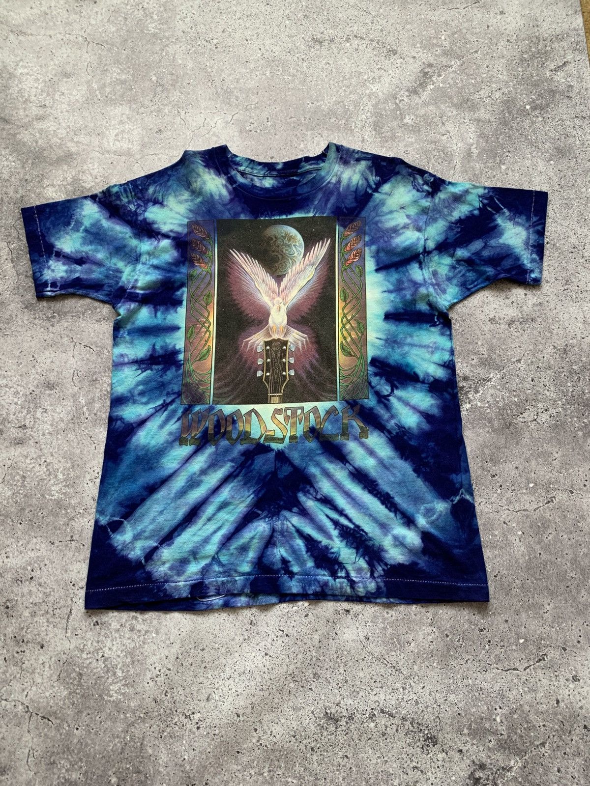Band Tees 🔥VINTAGE WOODSTOCK 1988 MIKIO SINGLE STITCH TYE DYE TSHIRT Size US XL / EU 56 / 4 - 2 Thumbnail