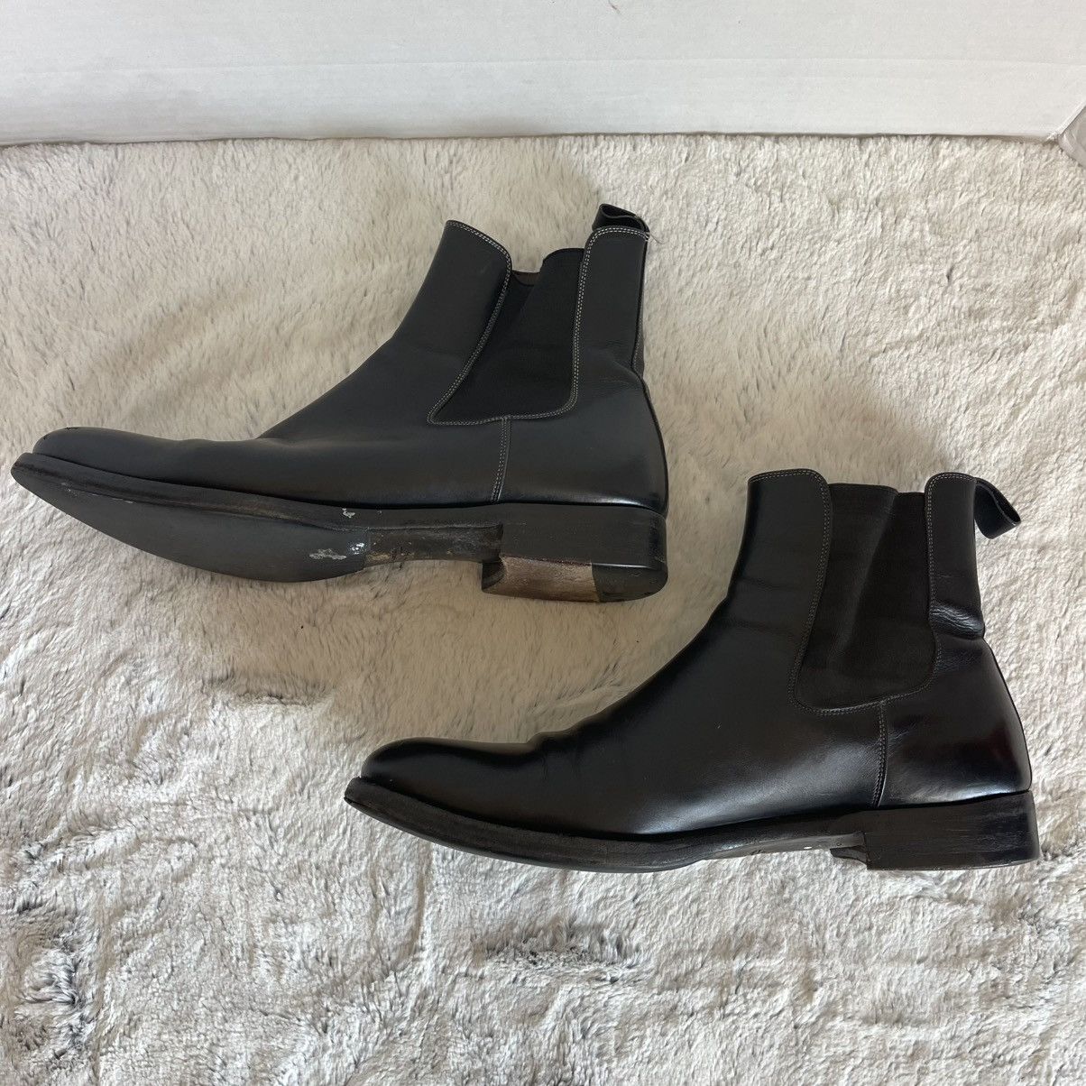 Santoni Santoni Black Leather Men's Detoxify Chelsea Boots size 9.5 Size US 9.5 / EU 42-43 - 4 Thumbnail