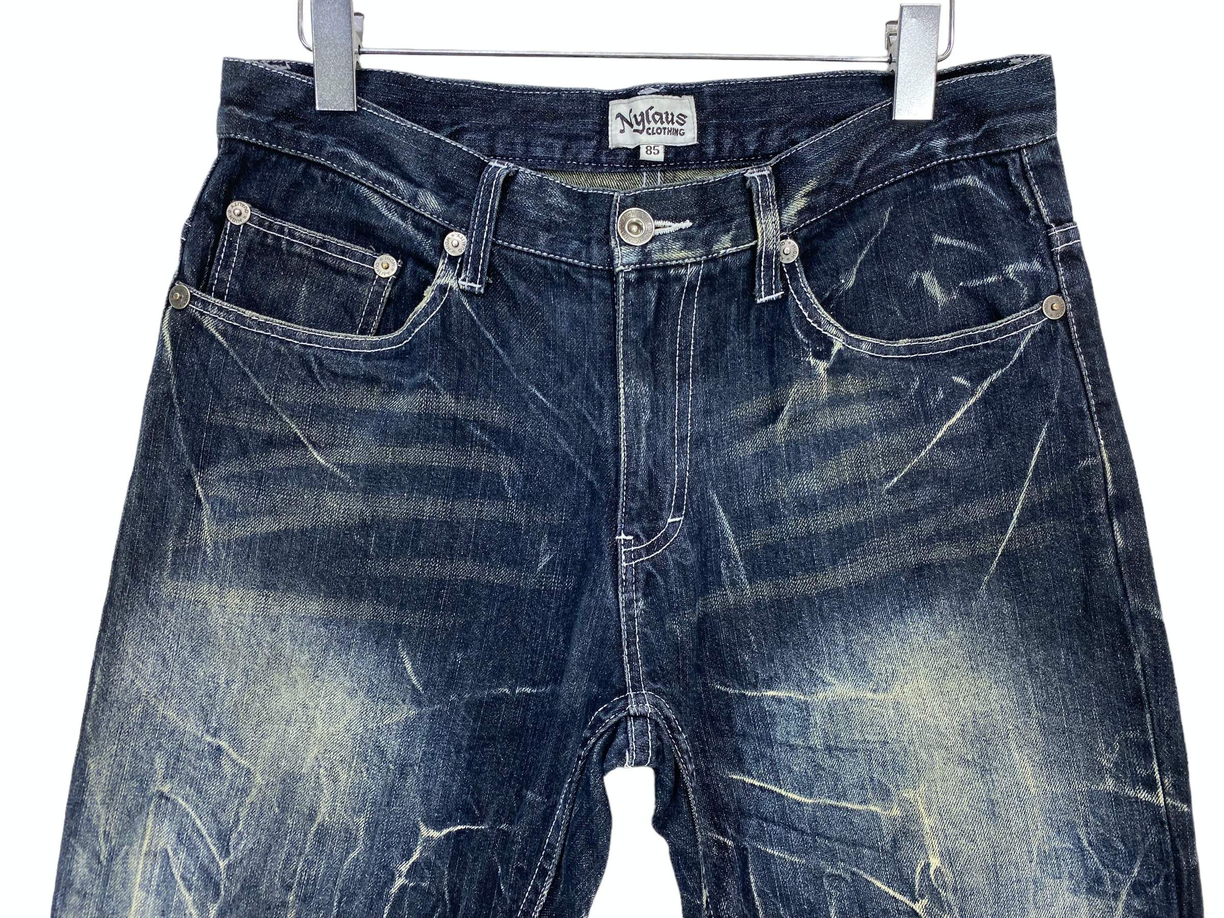 Japanese Brand Nylaus Distressed Denim Goth Punk Jeans Size US 32 / EU 48 - 3 Thumbnail