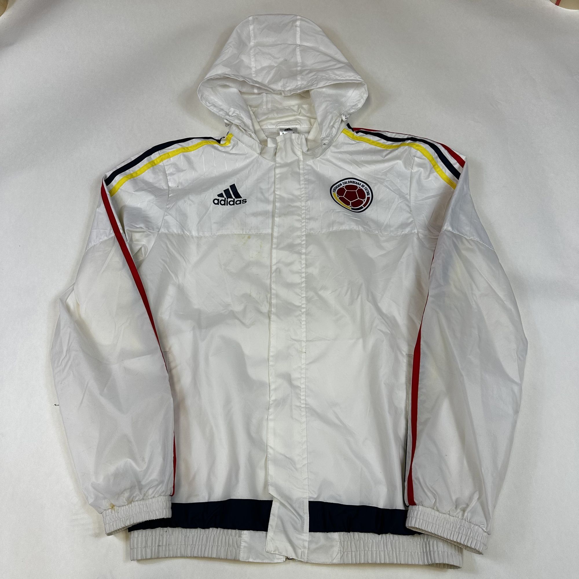 Adidas Adidas Colombia National Team White Hooded Windbreaker Jacke Size US S / EU 44-46 / 1 - 1 Thumbnail