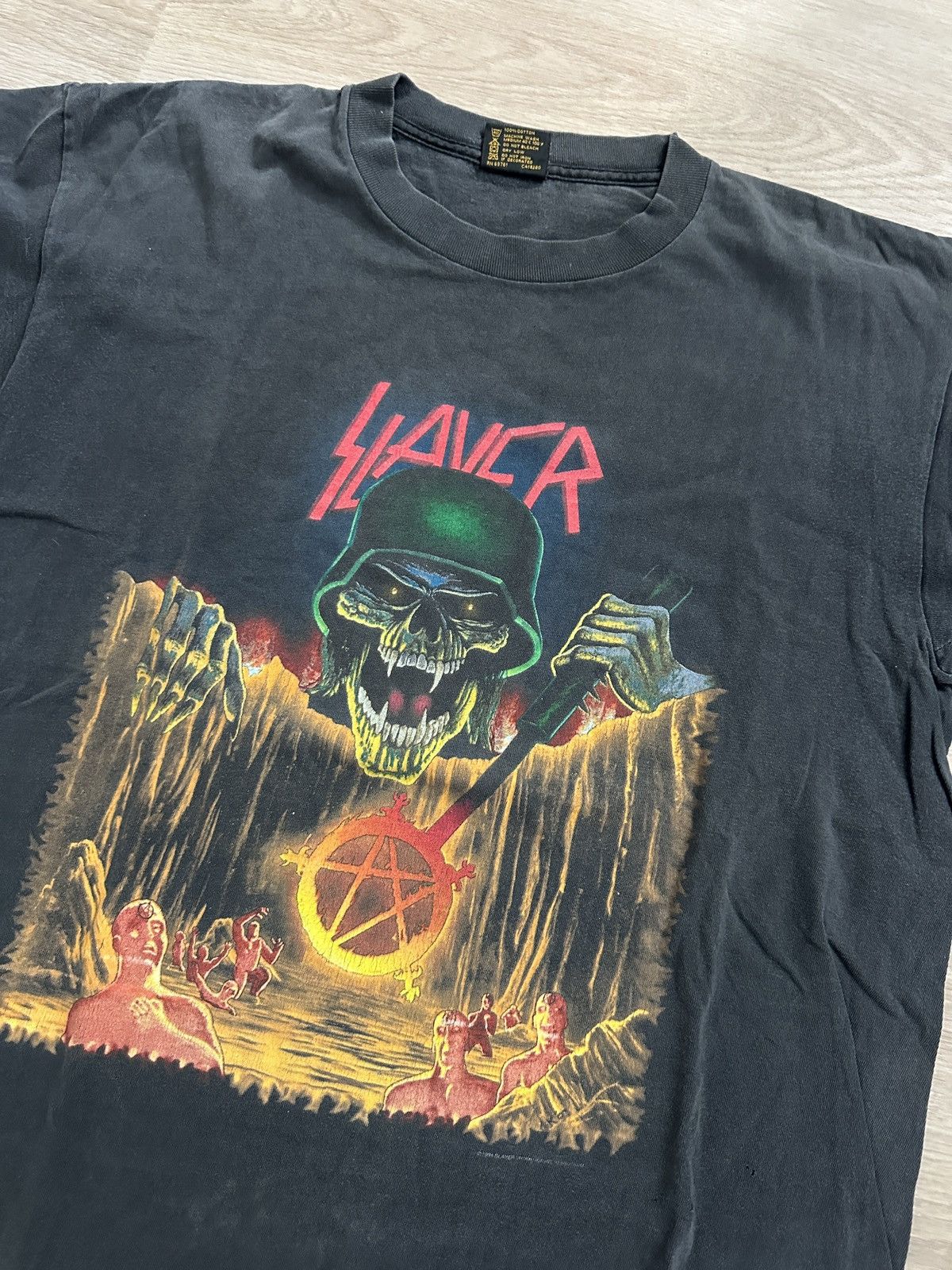 Slayer Slayer 1994 Vintage Printed Band T-Shirt Skullhead Size US L / EU 52-54 / 3 - 2 Thumbnail