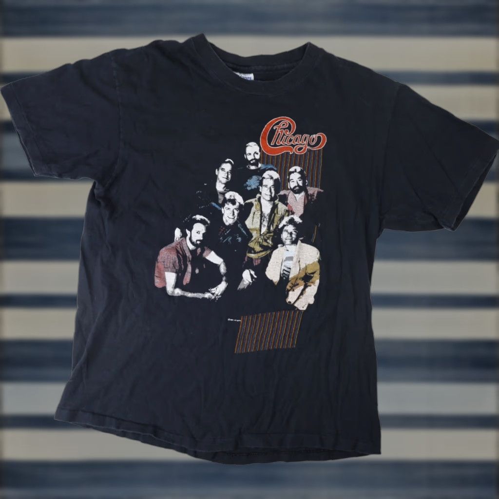 Vintage VINTAGE Chicago On Tour Mens Large Graphic Band Tee Black Men Shirt Size US L / EU 52-54 / 3 - 1 Thumbnail