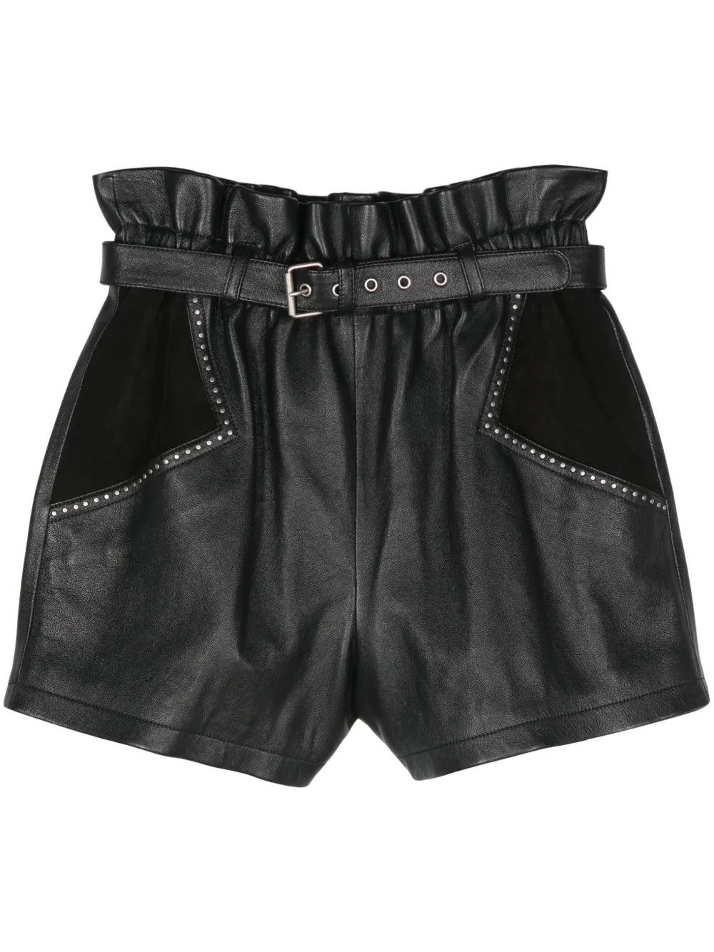Saint Laurent Paris o1y0126 Leather Short in Black Size 30" / US 8 / IT 44 - 1 Thumbnail
