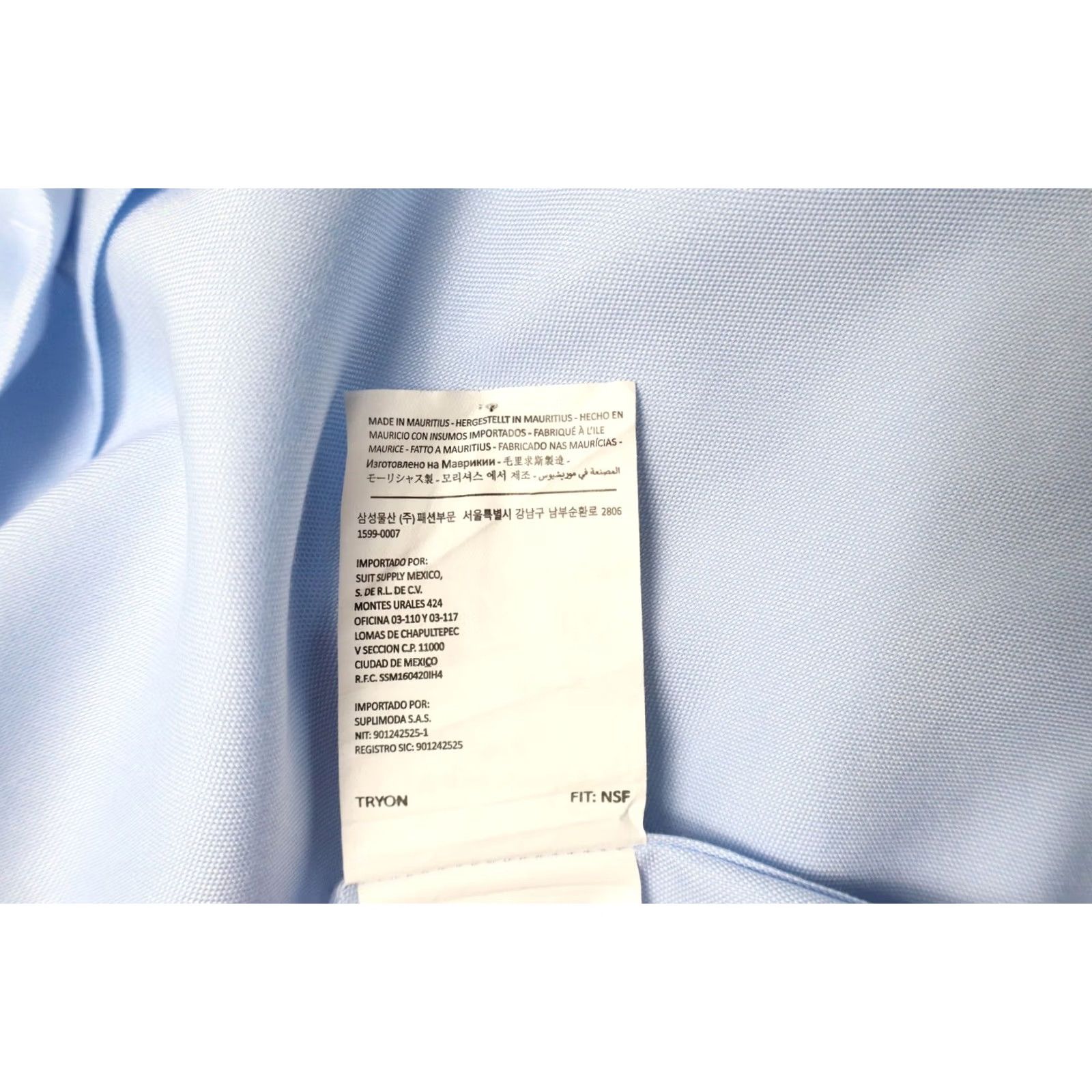 Suitsupply Suitsupply Dress Shirt Slim Fit 38L/15L Blue Long Sleeve Collared Mens Size 38L - 7 Thumbnail