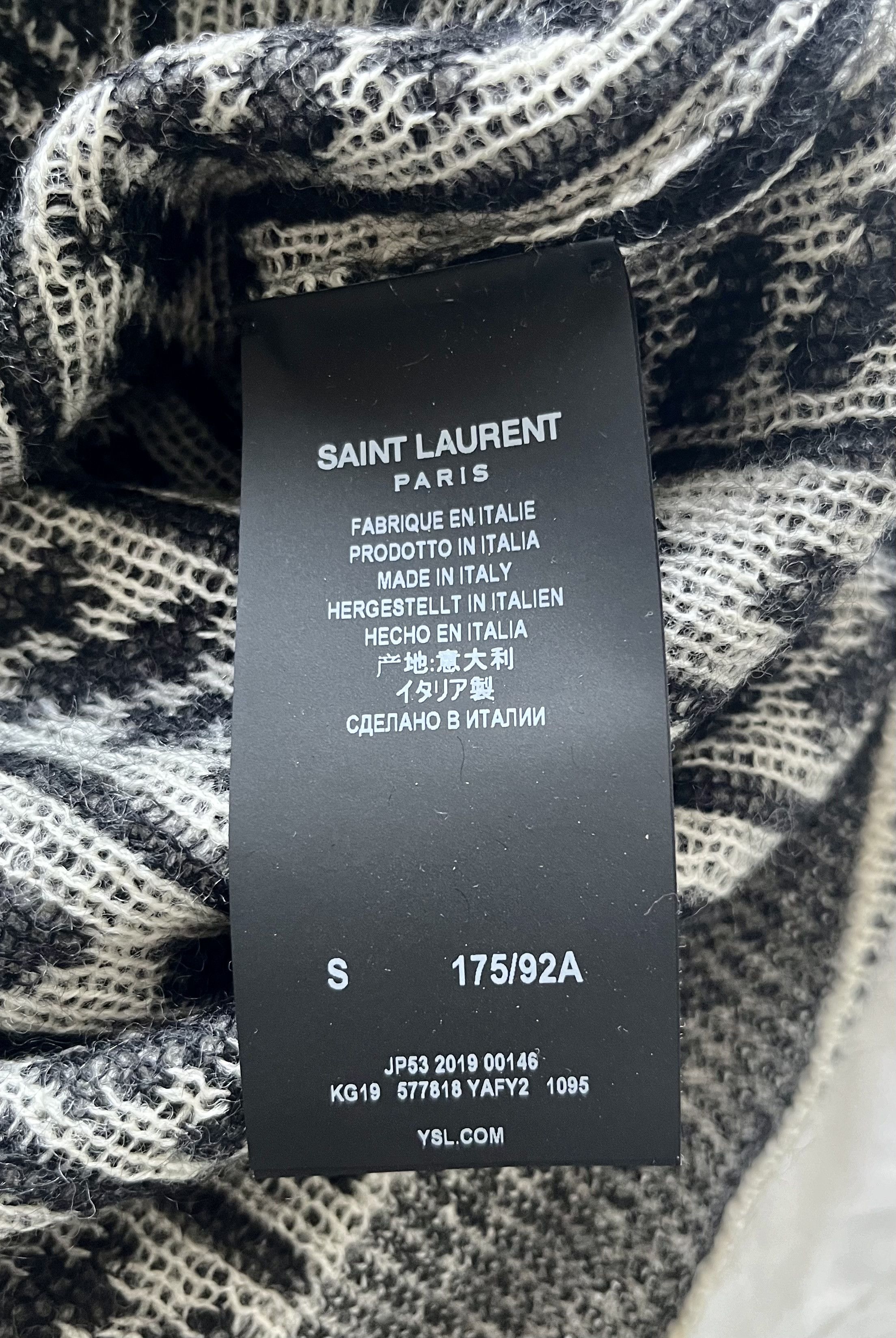 Saint Laurent Paris Knit B/W Sweater Size US S / EU 44-46 / 1 - 5 Thumbnail