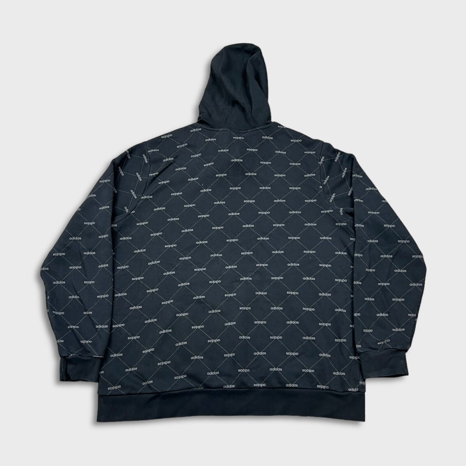 Adidas × Vintage Adidas Hoodie 2XL AOP Spell Out Pullover Hooded Sweatshirt Size US XXL / EU 58 / 5 - 3 Thumbnail