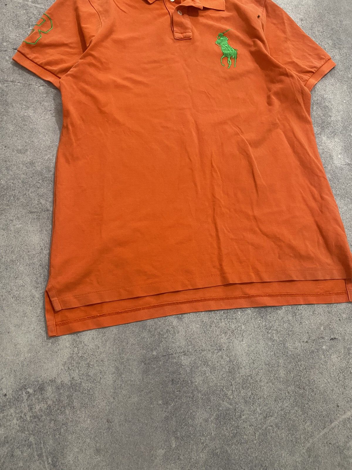 Polo Ralph Lauren × Ralph Lauren × Vintage Vintage Polo Ralph Lauren Orange 🍊 Polo Shirt Big Pony Size US XL / EU 56 / 4 - 2 Thumbnail