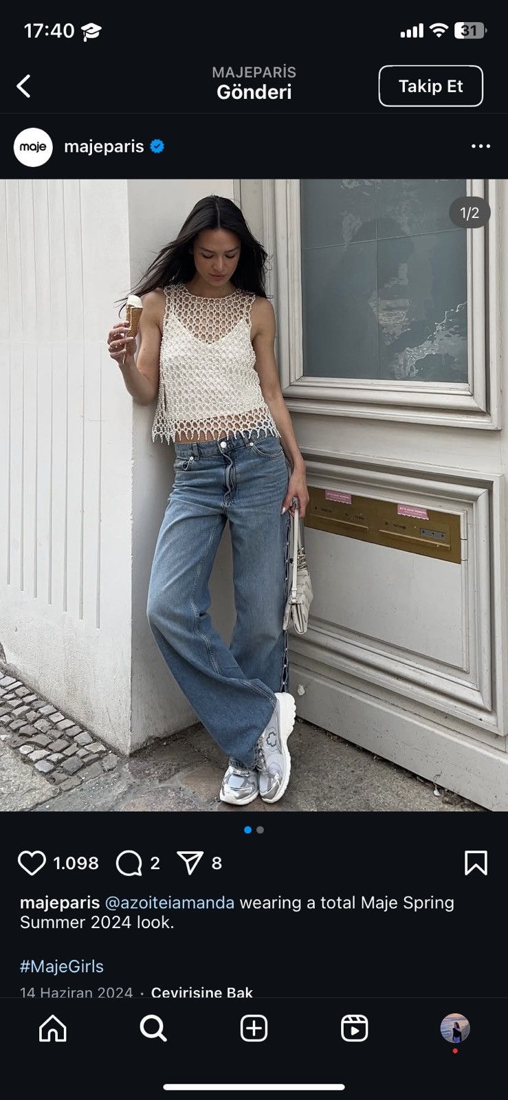 Maje Maje Paris FR38 size Size 27" / US 4 / IT 40 - 10 Thumbnail