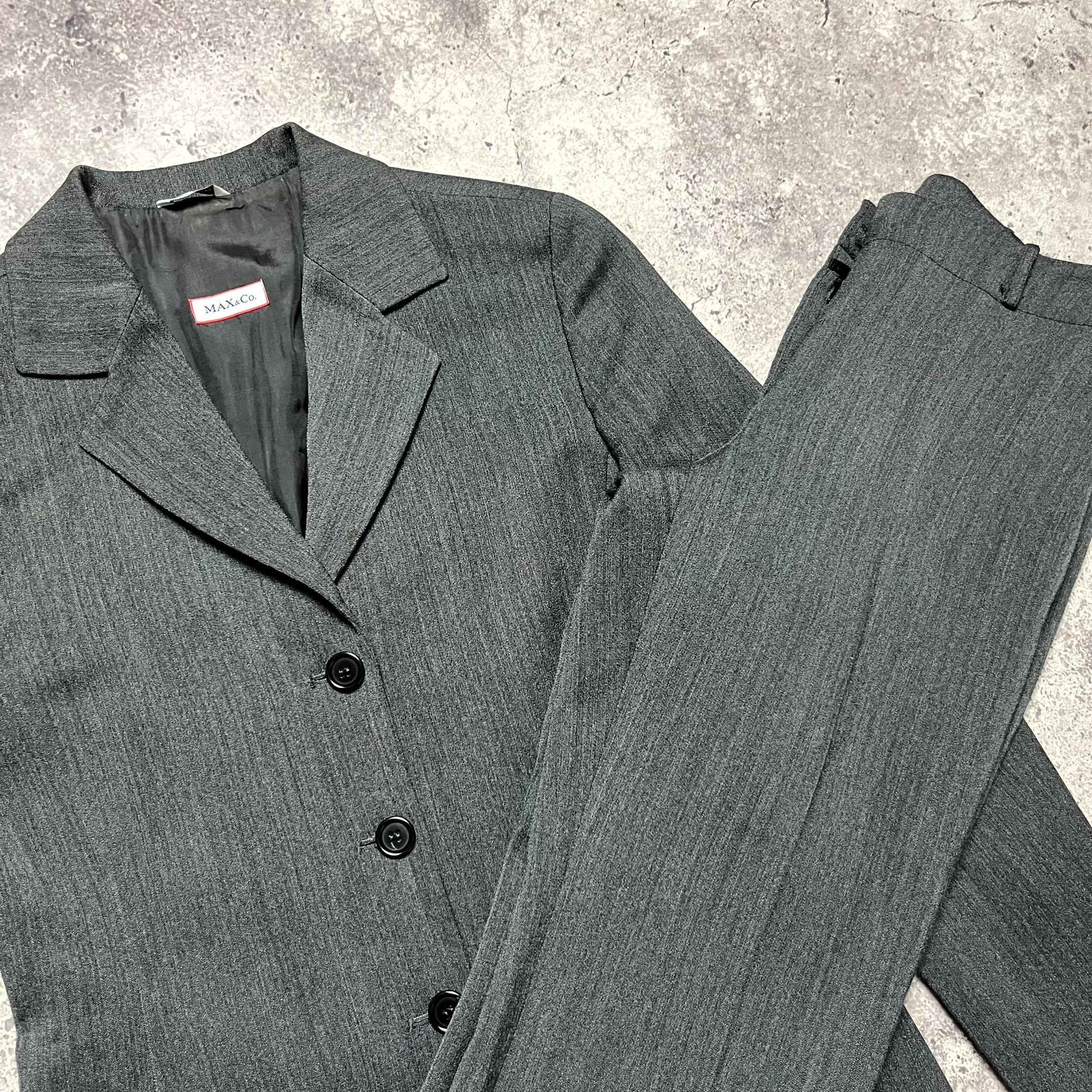 MAX&Co. Max Mara Gray Suit Blazer Pants Wool Blend IT38 US6 Size XS / US 0-2 / IT 36-38 - 6 Thumbnail