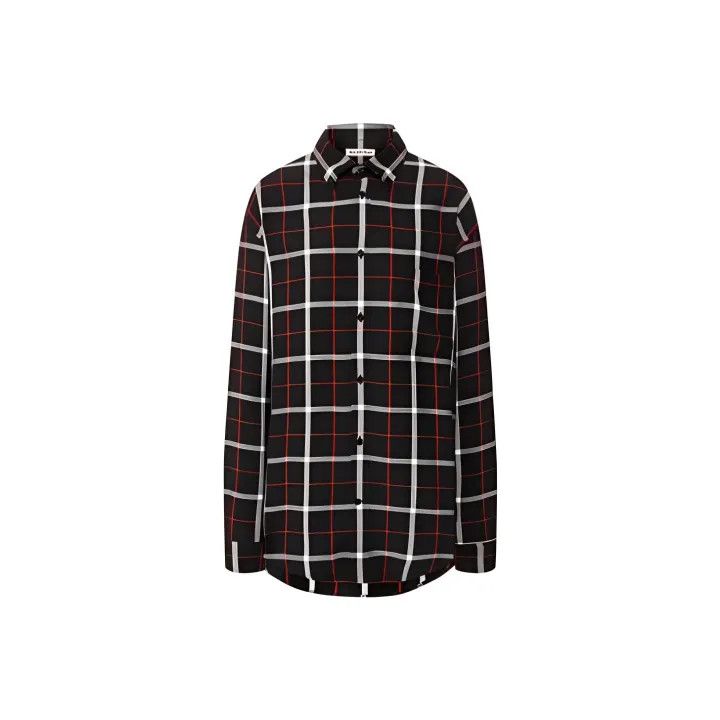 Balenciaga Black Check Detail Shirt for Women 0079