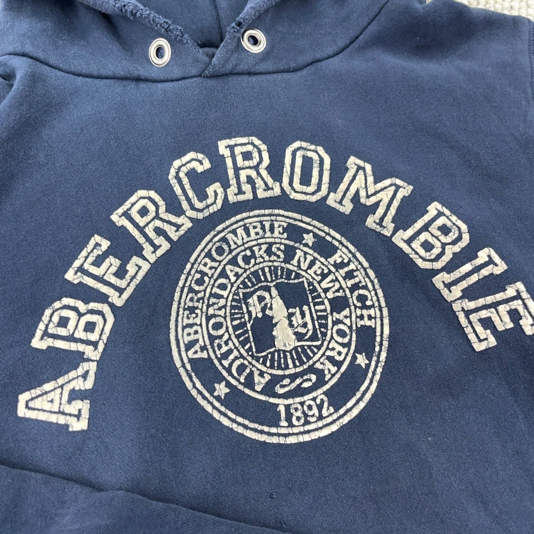 Abercrombie & Fitch VINTAGE Abercrombie & Fitch Hoodie Men L Blue Sweatshirt Hooded Logo Embroidered Fleece Graphic Print Lightweight? Size US L / EU 52-54 / 3 - 5 Thumbnail