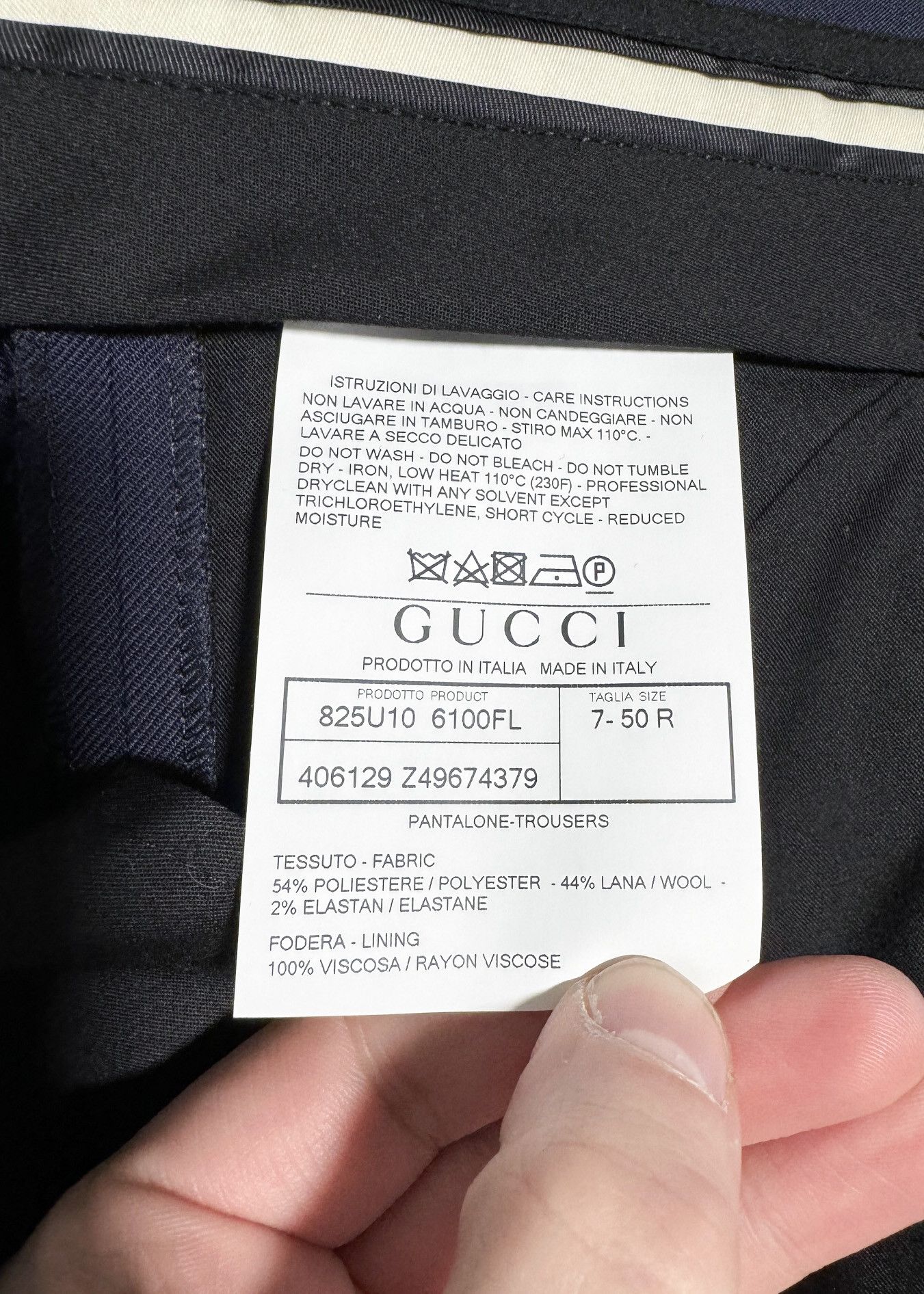 Gucci Gucci Navy Blue Wool Blend Classic Trousers Size US 34 / EU 50 - 9 Thumbnail