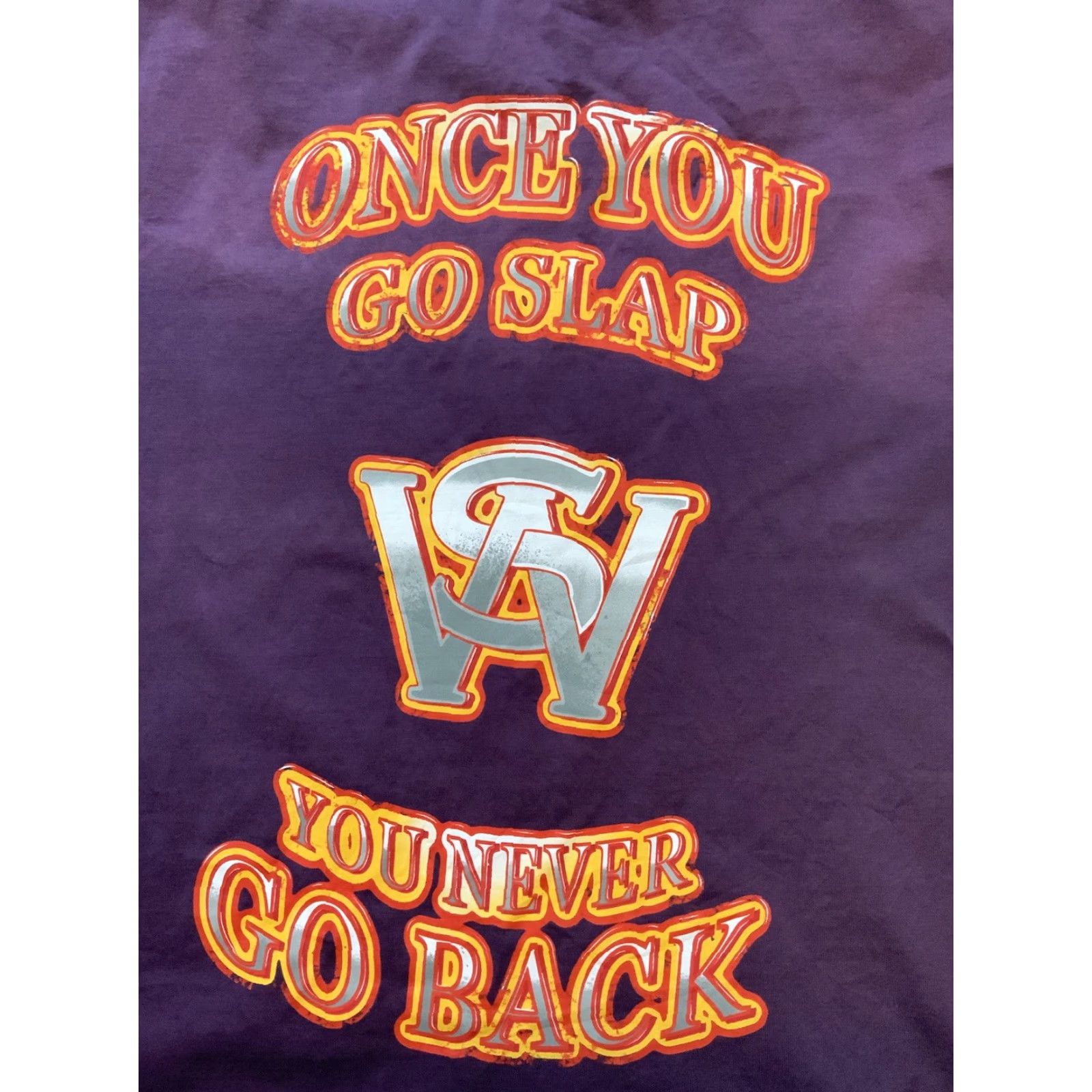 Vintage VINTAGE Slapwoods Cigar Wraps Once You Go Slap You Never Go Back Purple Graphic T-Shirt Mens 2XL Purple"} Size US XXL / EU 58 / 5 - 6 Thumbnail
