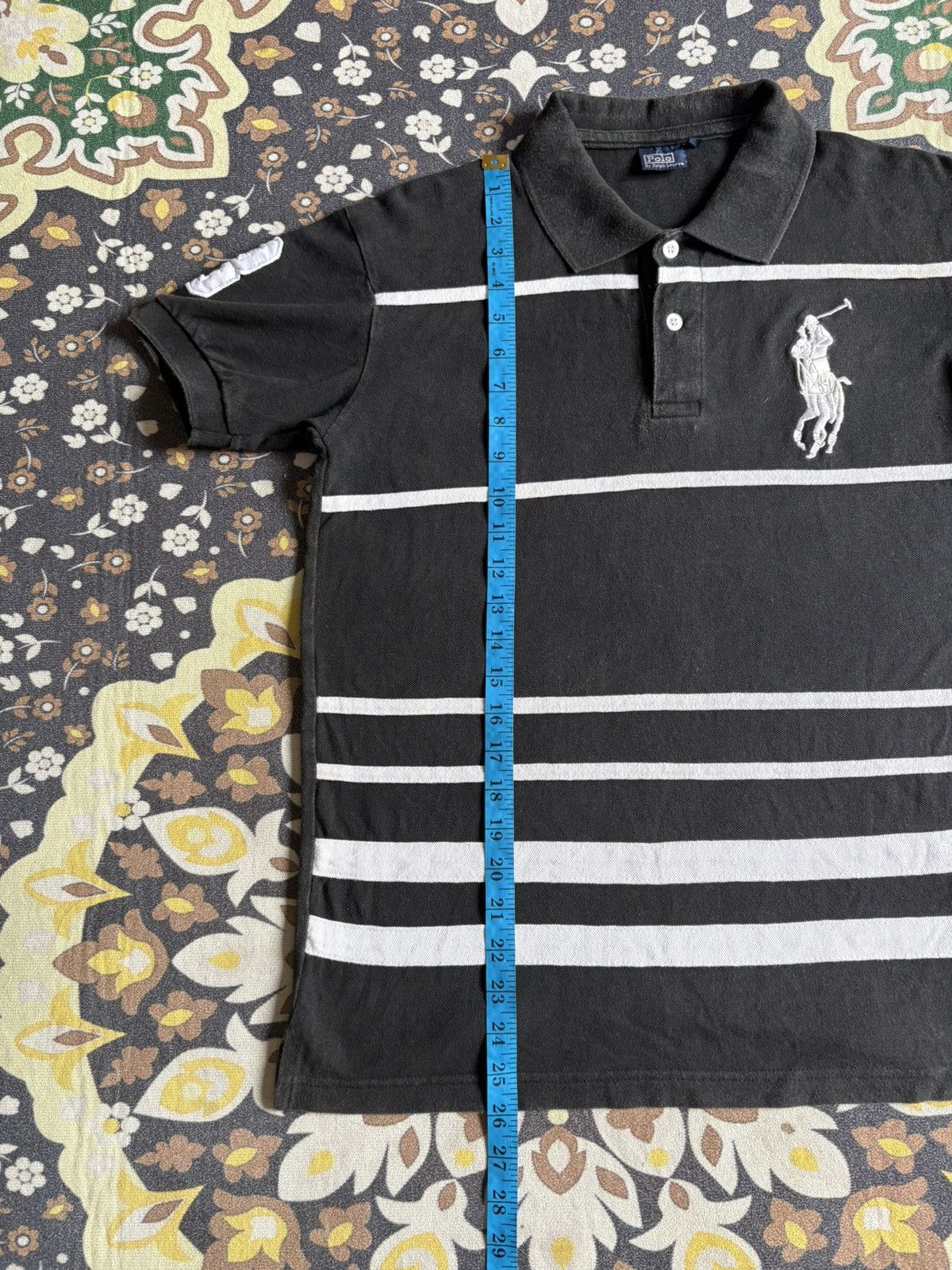 Designer Polo Ralph Lauren Big Logo Striped Polo Tee Size US M / EU 48-50 / 2 - 10 Thumbnail