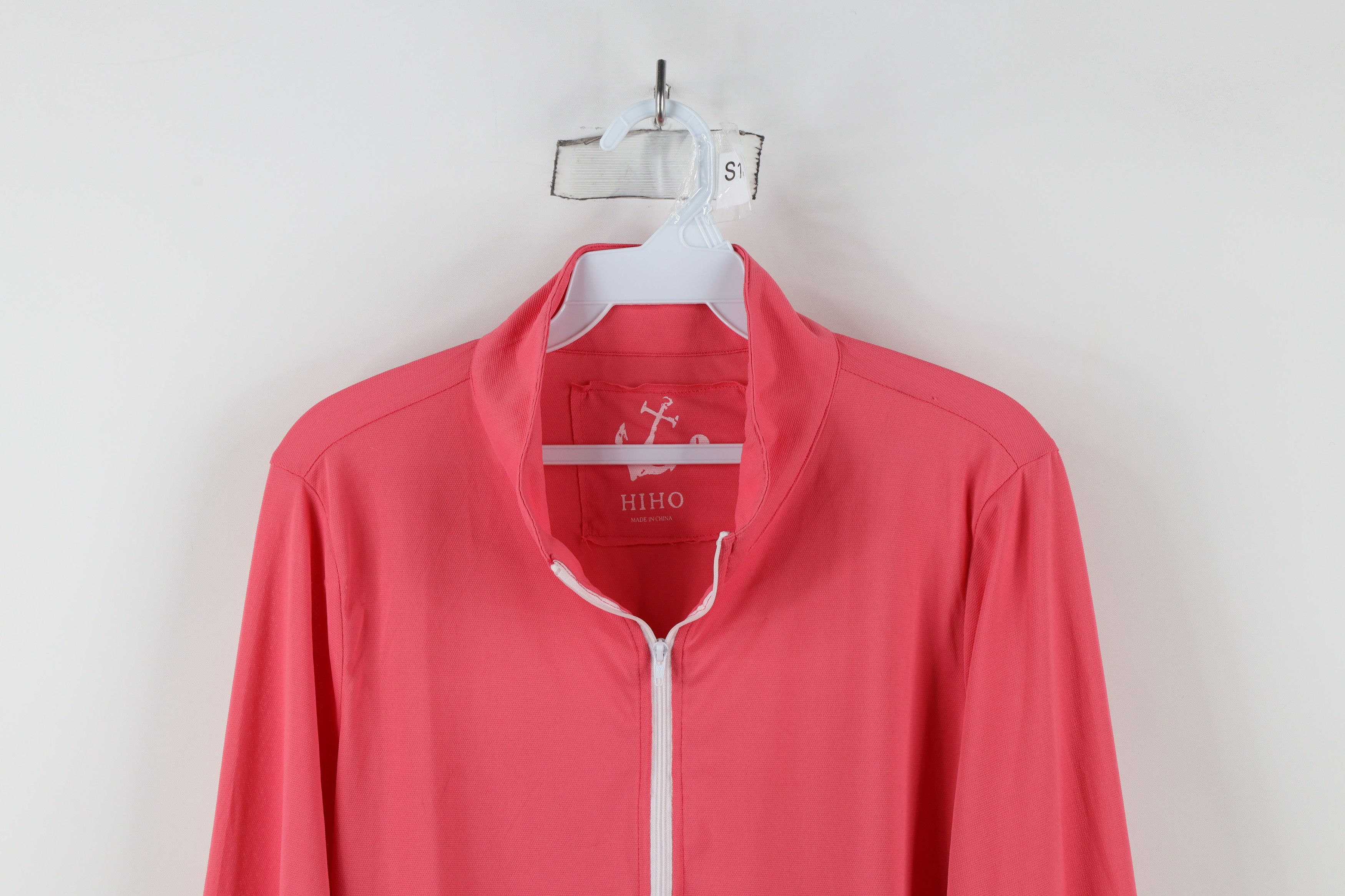 Vintage HiHo Beachwear Stretch Half Zip Pullover Top Jacket Pink Size L / US 10 / IT 46 - 2 Thumbnail