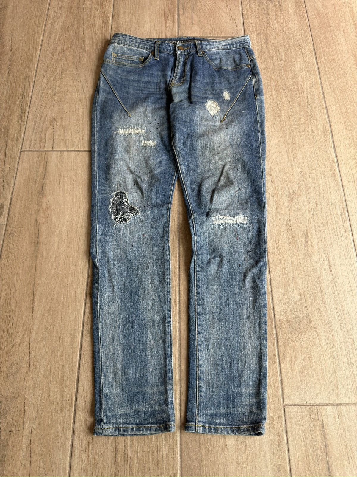 Number (N)ine Number nine musical music notes denim jeans pants 