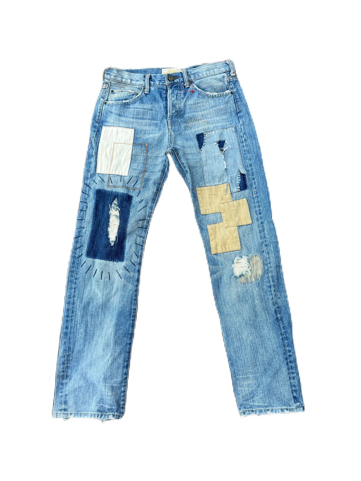 Japanese Brand × Kapital JAPAN BRAND CRIGINAL DISTRESS PATCHWORK KURT COBAIN DESIGN Size US 30 / EU 46 - 1 Thumbnail