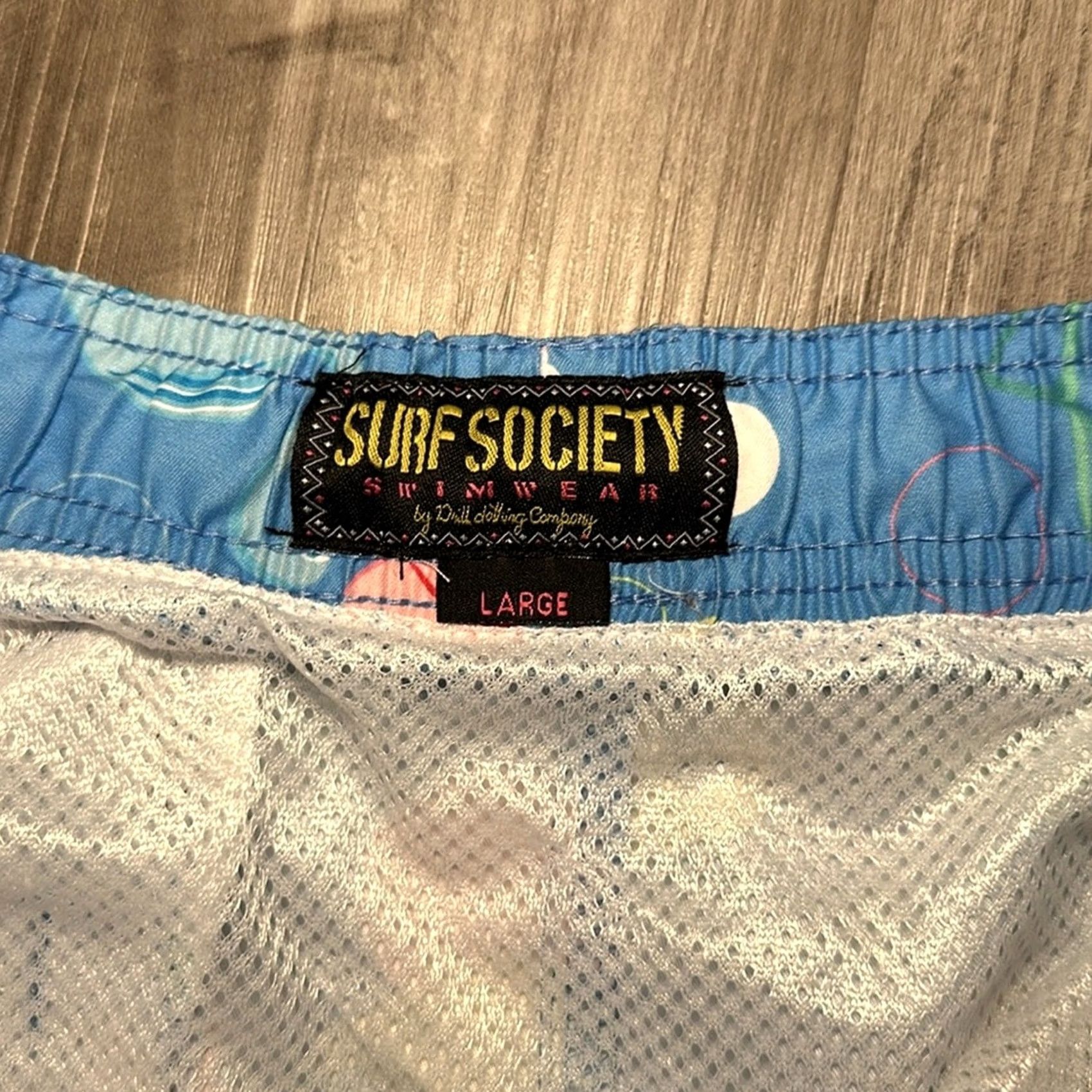 Vintage Surf Society Flamingo Swim Trunks - L Men Bottom Blue Regular NWT Size US 33 - 6 Thumbnail