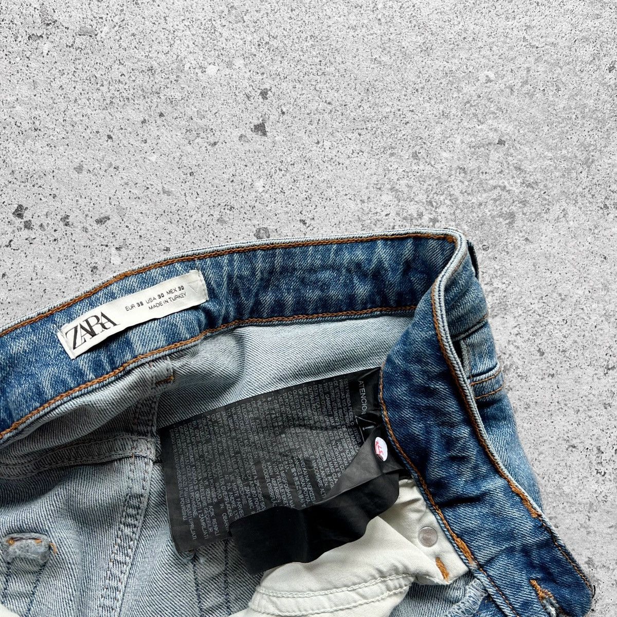 Zara Zara Man Distressed Blue Denim Slim Stretch Jeans Button Size US 30 / EU 46 - 9 Thumbnail
