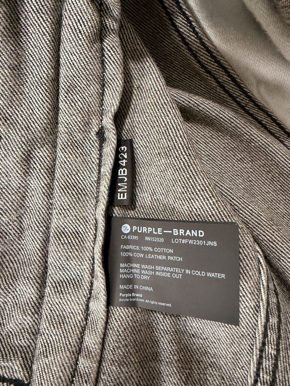Purple Brand Purple Brand Men's Embroidered Grey Denim Jacket Size US M / EU 48-50 / 2 - 7 Thumbnail