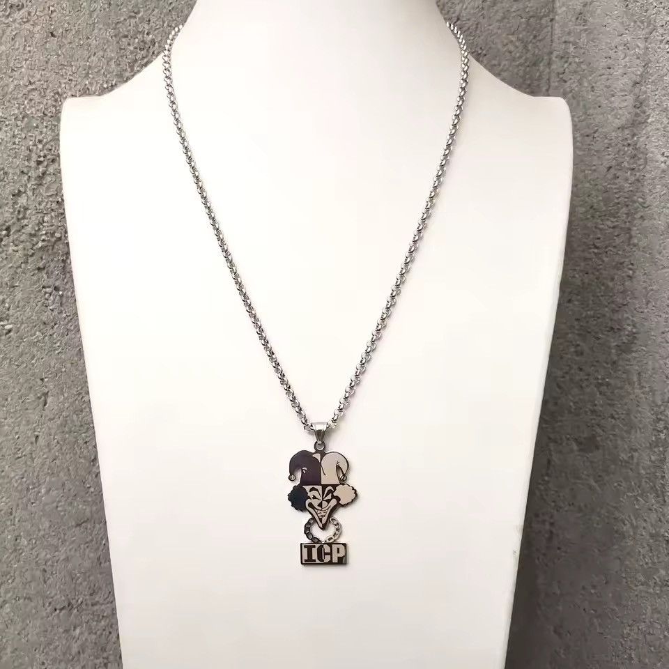 Jewelry Punk Gothic Stainless Steel Clown Pendant Necklace Chain Size ONE SIZE - 1 Thumbnail