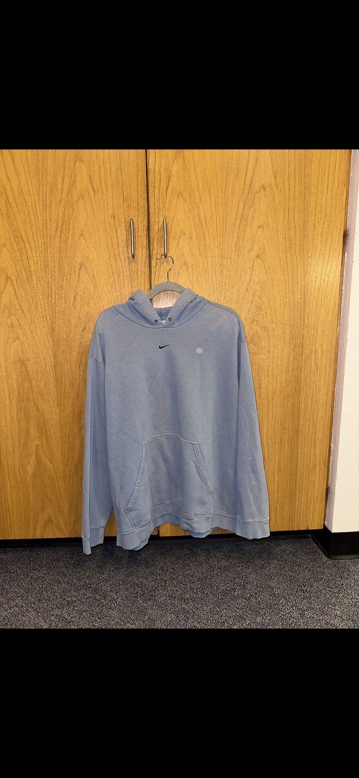 image of Nike Center Swoosh Hoodie in Blue, Men's (Size 2XL)