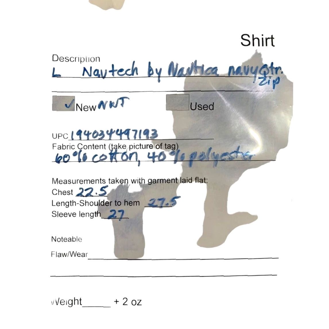 Nautica Nautica Pullover Shirt Navtech 1/4 Zip Large L Mens Blue Size US L / EU 52-54 / 3 - 8 Thumbnail