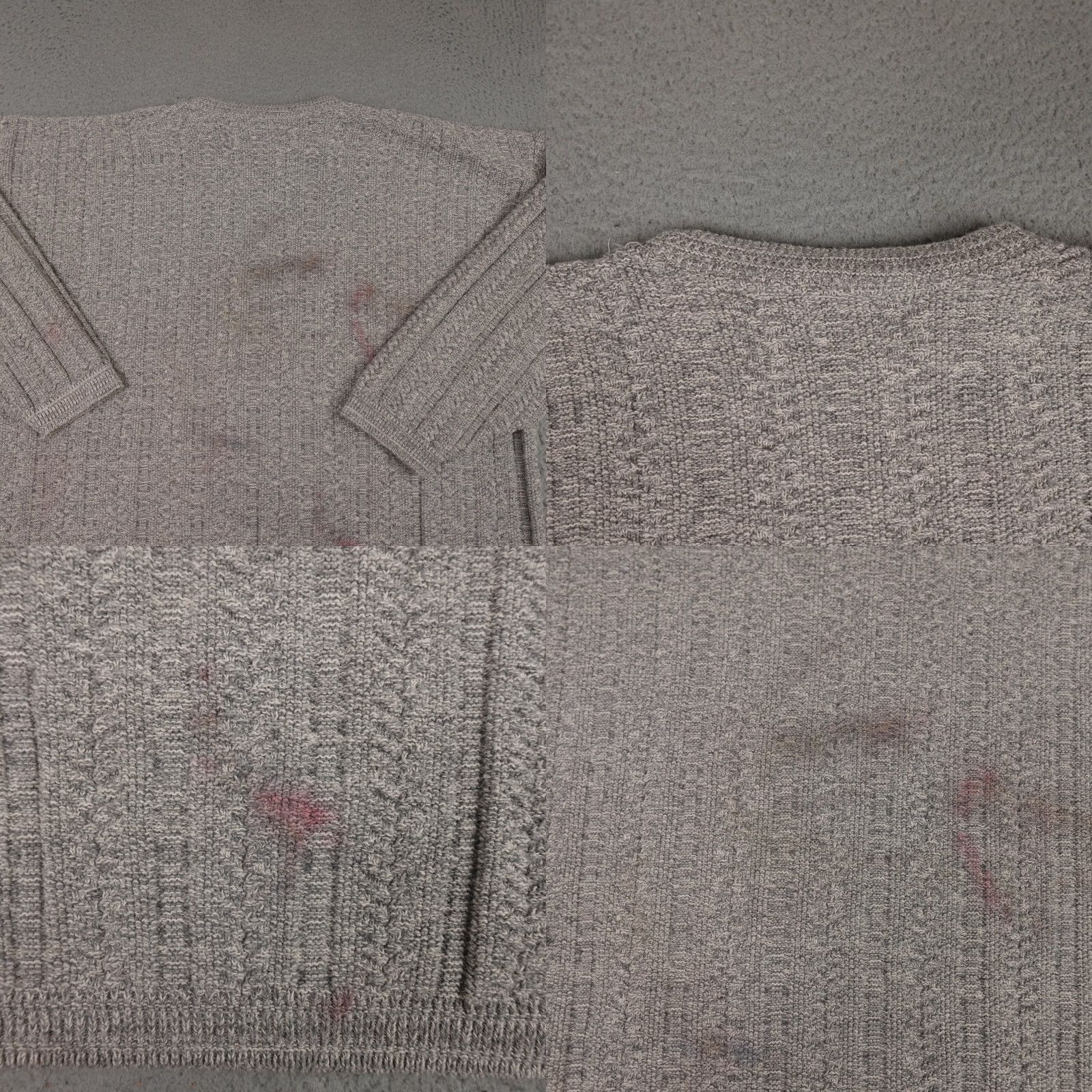 Bill Blass VINTAGE Bill Bass Sweater Mens 2X Gray Knit Crewneck Textured Made In USA 90s Size US XXL / EU 58 / 5 - 9 Thumbnail