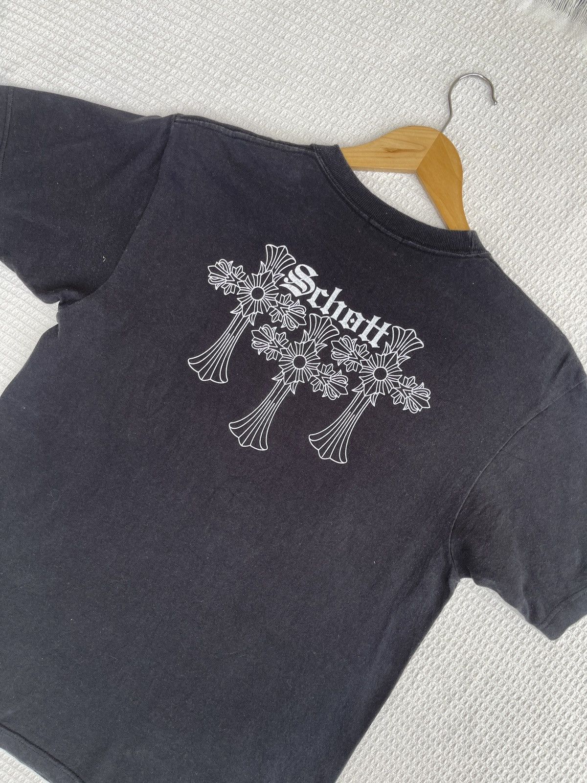 Japanese Brand × Schott × Vintage Last Drop🔥SCHOTT Japan Inc Inspired CHROME HEARTS Logo Tee Size US L / EU 52-54 / 3 - 2 Thumbnail